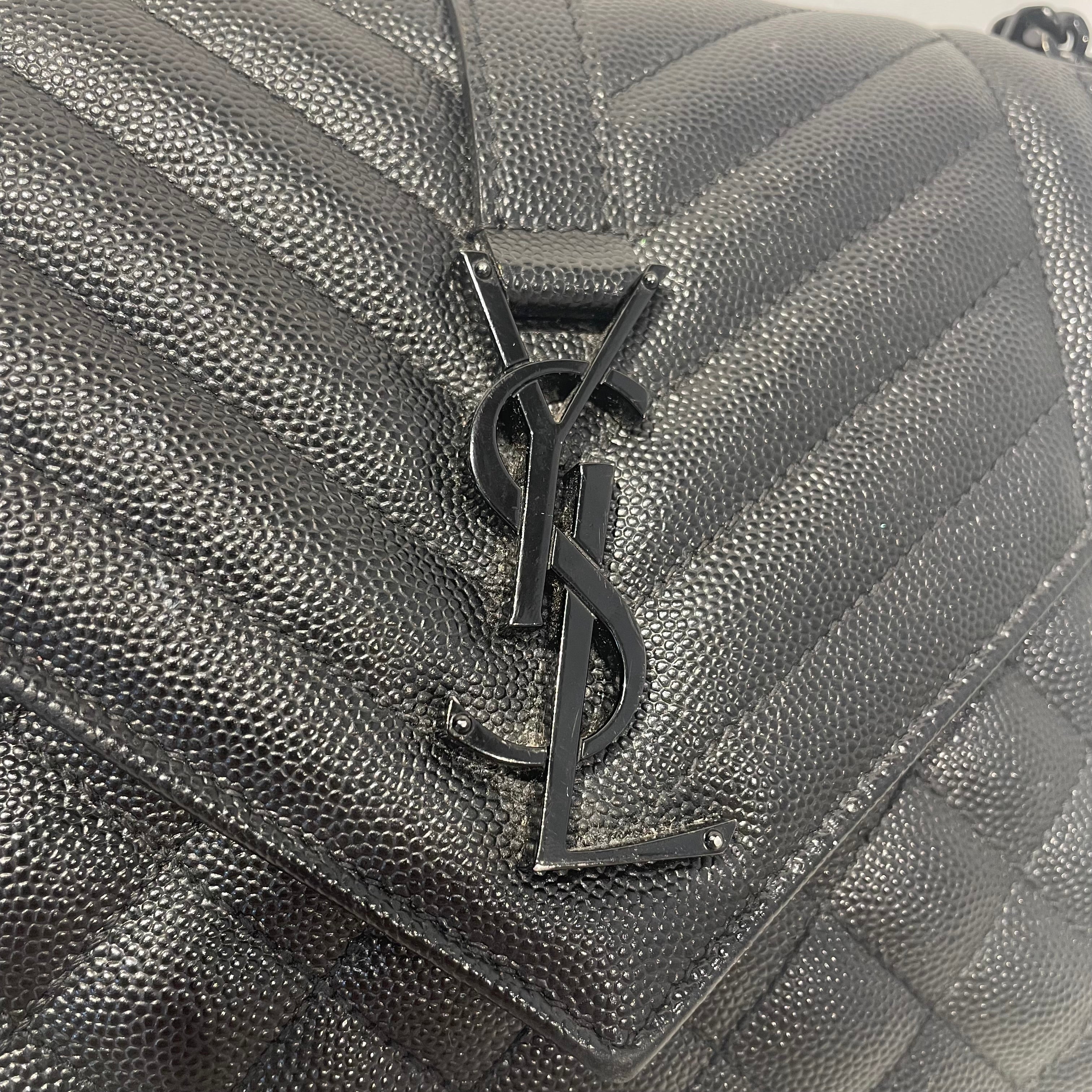 YVES SAINT LAURENT/Cross Body Bag/Leather/BLK/MEDIUM ENVELOPE CHAIN BAG view 5