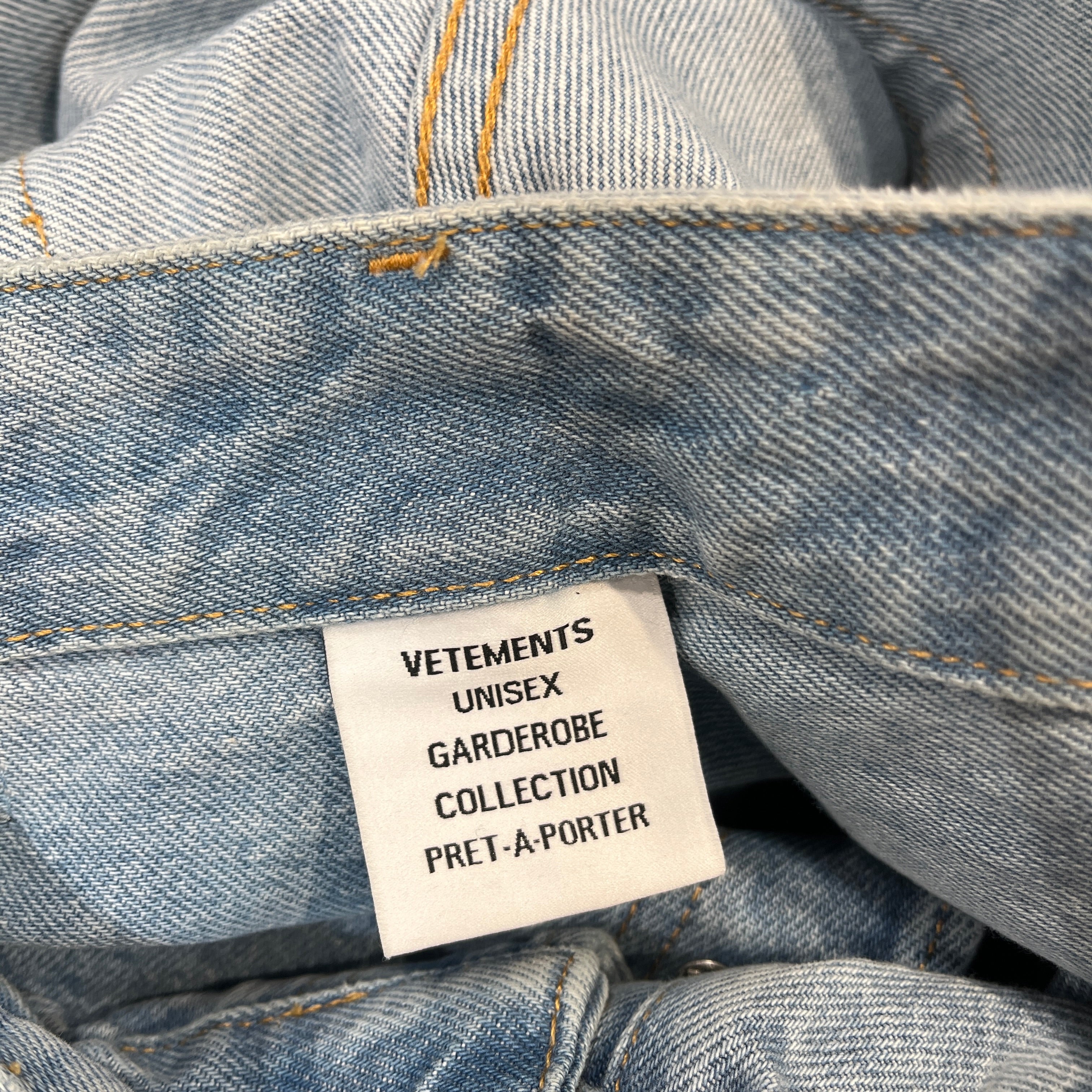 VETEMENTS/Straight Pants/34/Denim/IDG/inside out view 3
