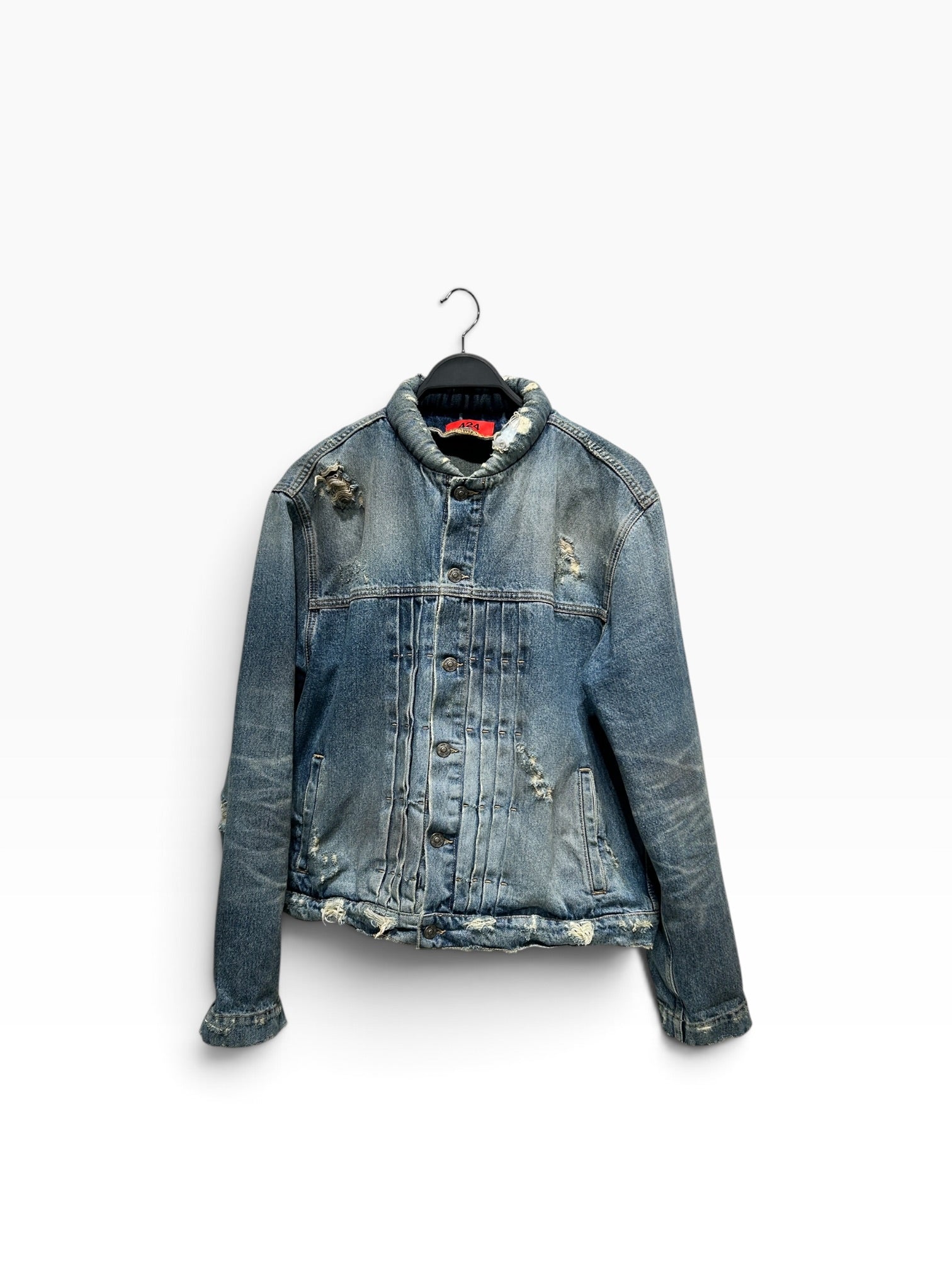 424(FourTwoFour)/Denim Jkt/50/Denim/NVY/TRUCKER PADDED COLLAR view 1