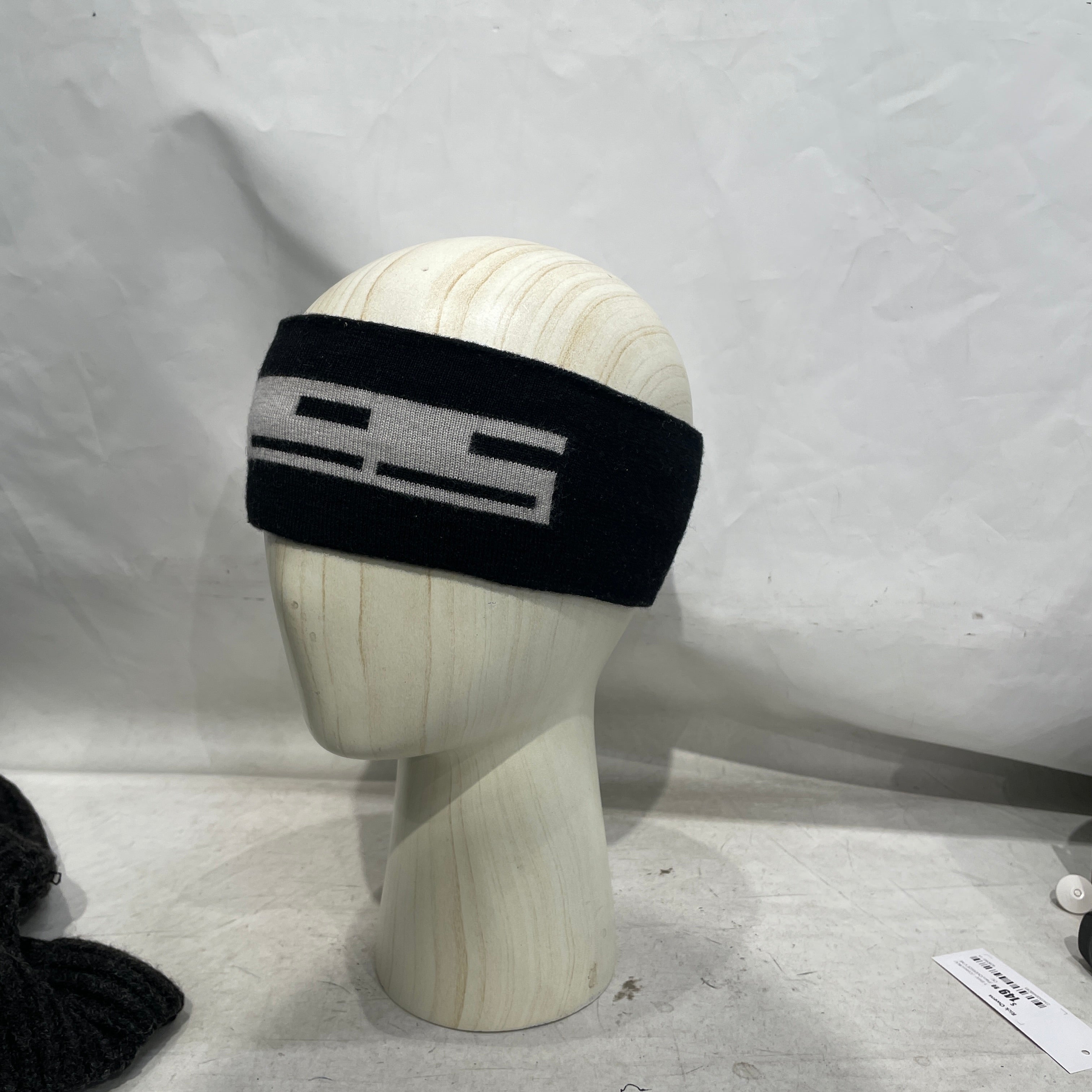 RICK OWENS DRKSHDW/Headwear/Cotton/BLK/M's/HEADBAND WHT LOGO view 2