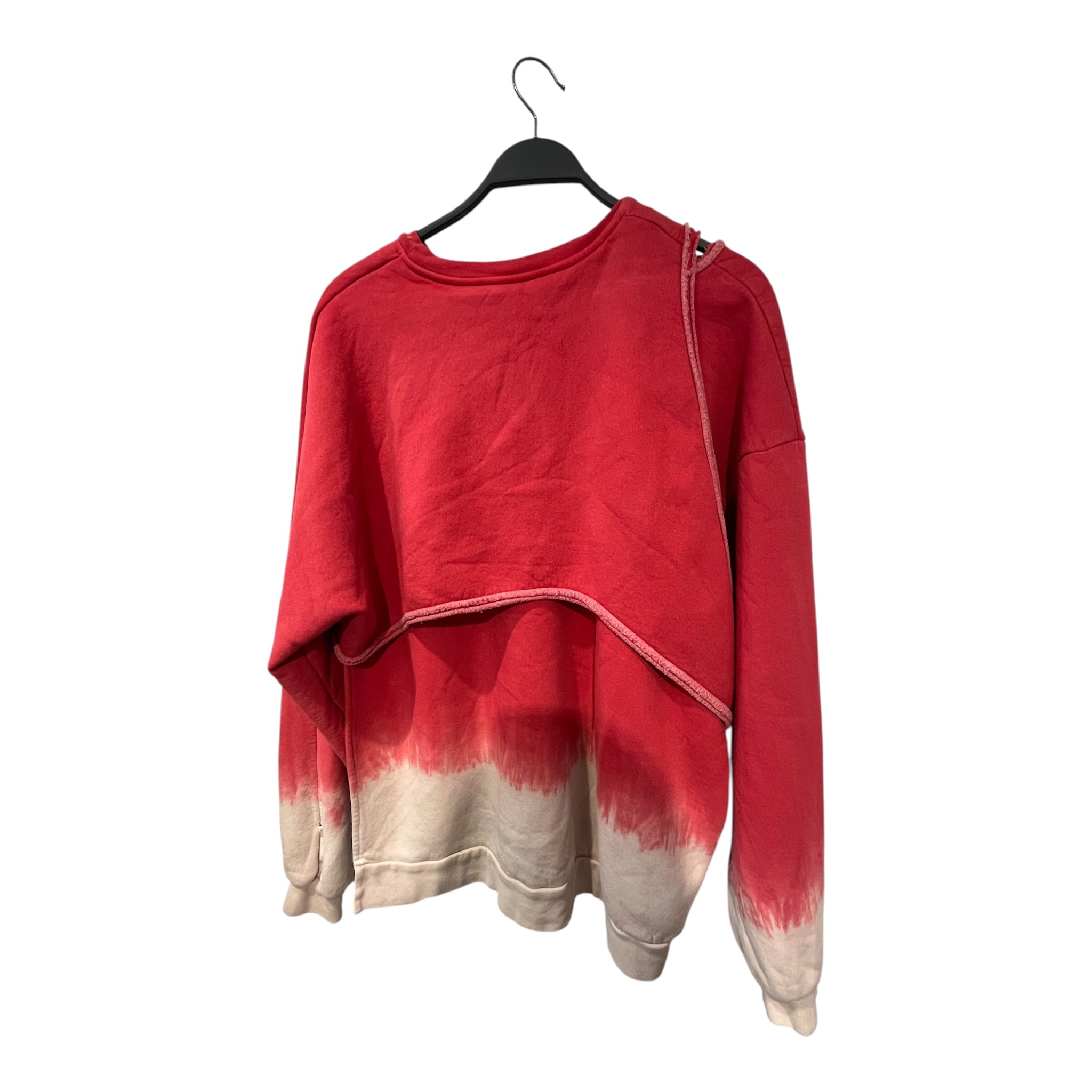OTTOLINGER/Heavy Sweater/M/Cotton/RED/CUT ARM SLEEVE\ KNOTTED WRAP view 2