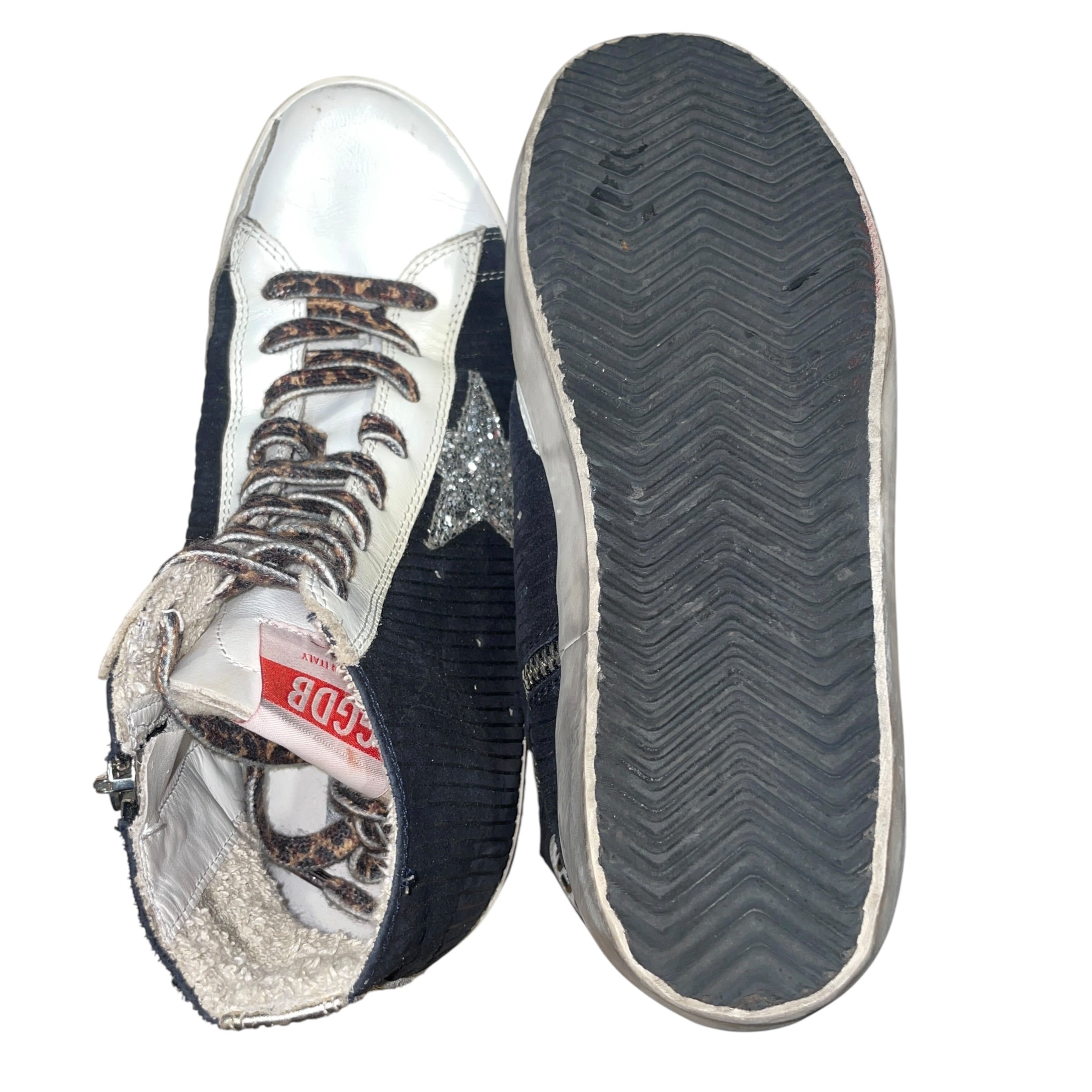 GOLDEN GOOSE/Hi-Sneakers/EU 37/Leather/BLK/Francy Silver High-Top Sneaker view 4