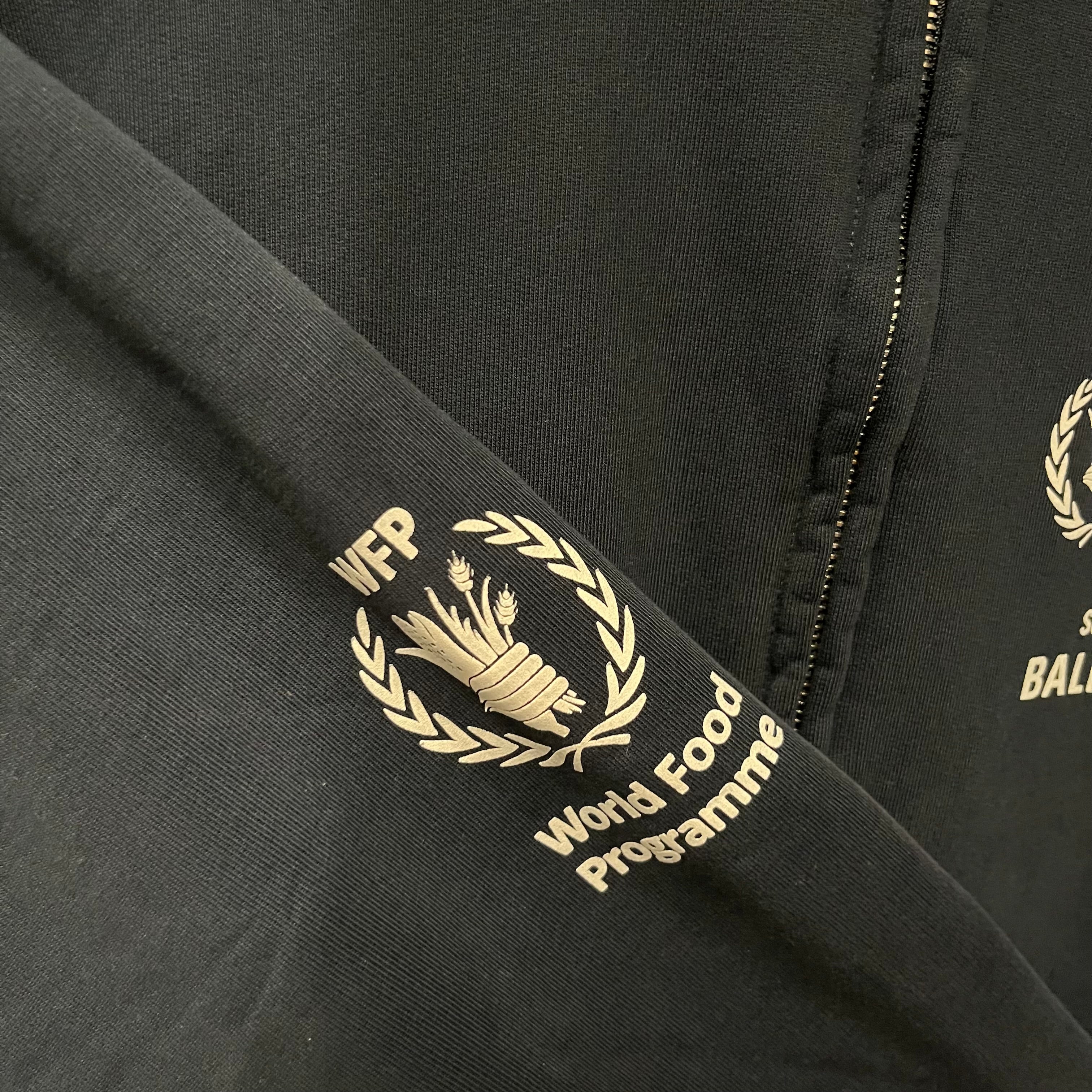 BALENCIAGA/Zip Up Hoodie/S/Cotton/NVY/world food programme view 4