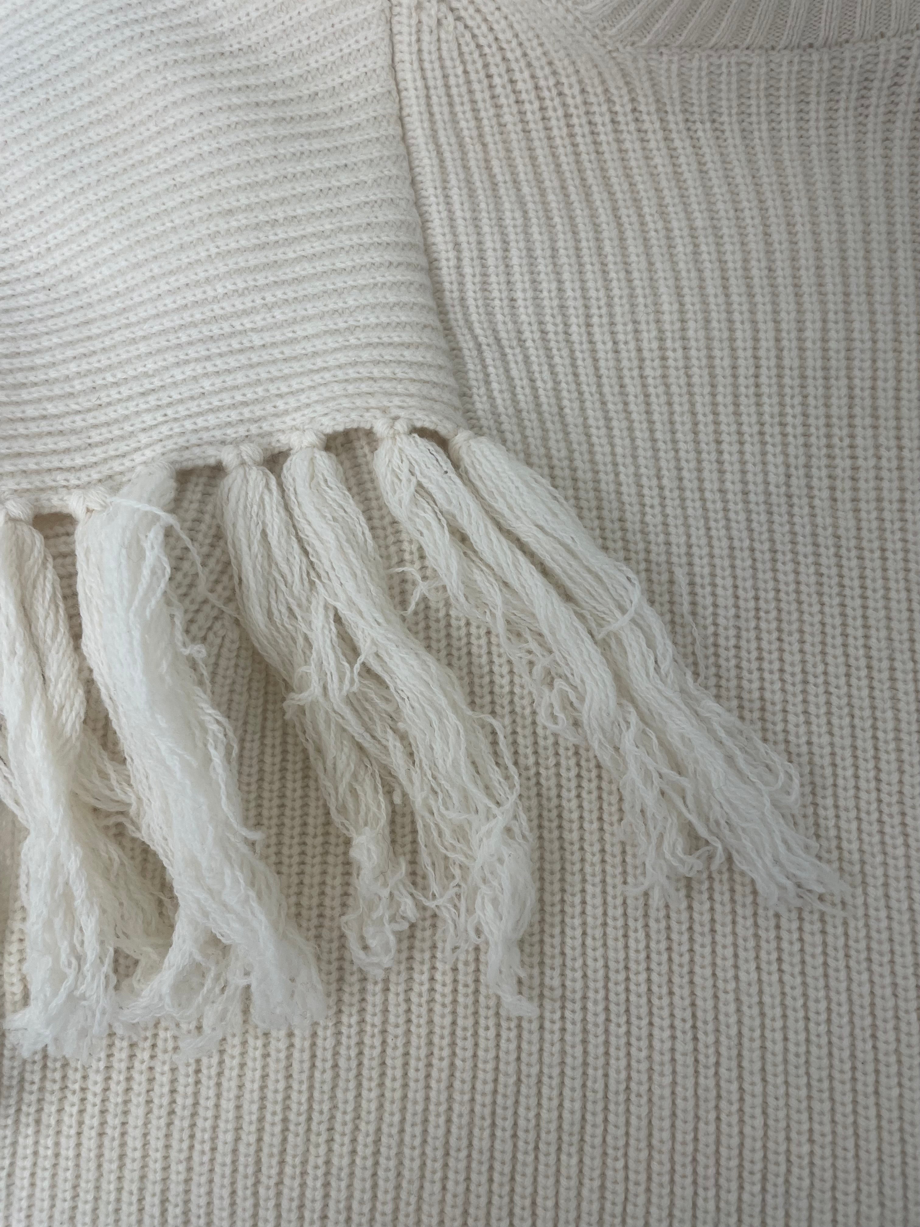 Sacai/Sweater/3/Wool/CRM/Layered/ONE SIDED SCARF KNIT SWEATER view 6