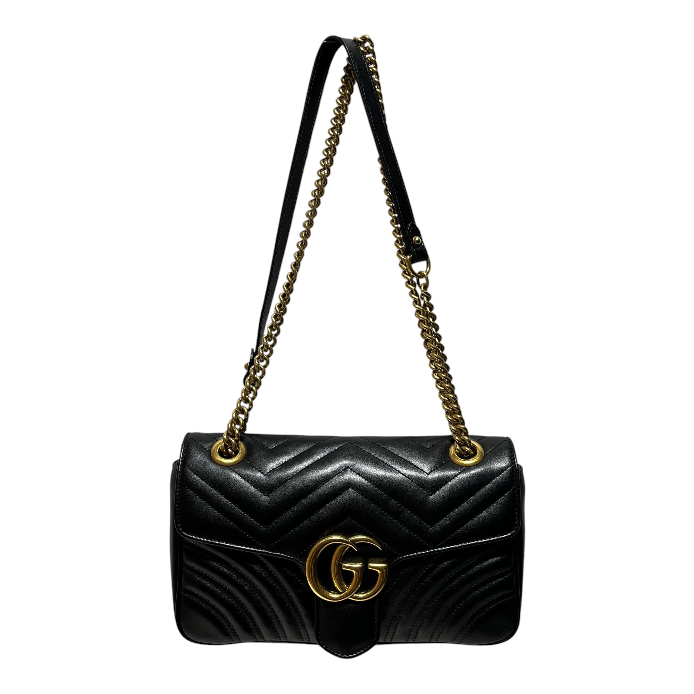GUCCI/Cross Body Bag/Leather/BLK/gg marmont heart back view 1