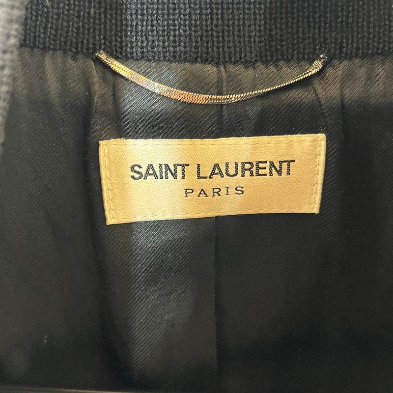 SAINT LAURENT/Jacket/48/Wool/GRY/VARSITY