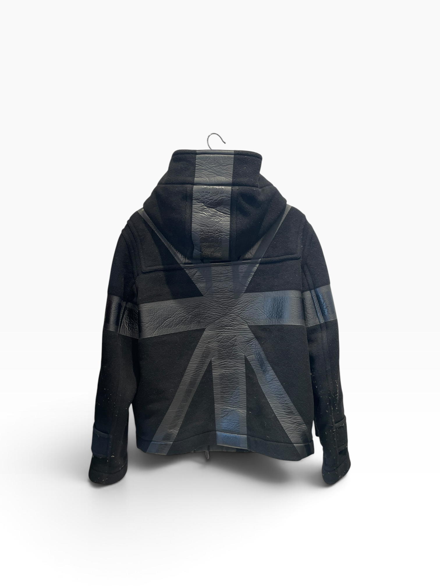 BURBERRY/Mod Parka/L/Wool/BLK/Stripe/BLACK FLAG PRINT view 2