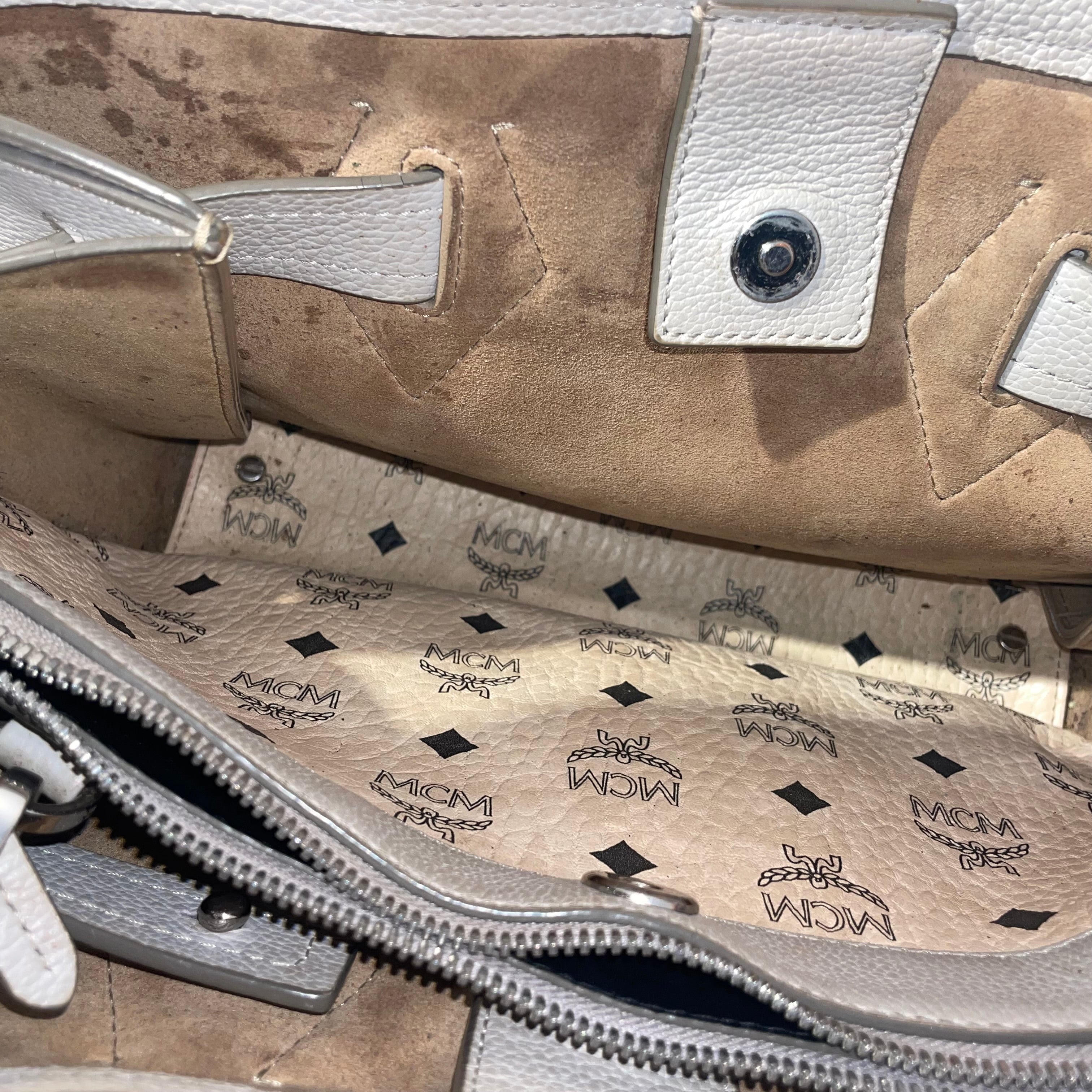 MCM/Cross Body Bag/Leather/GRY/mcm plain bag view 4