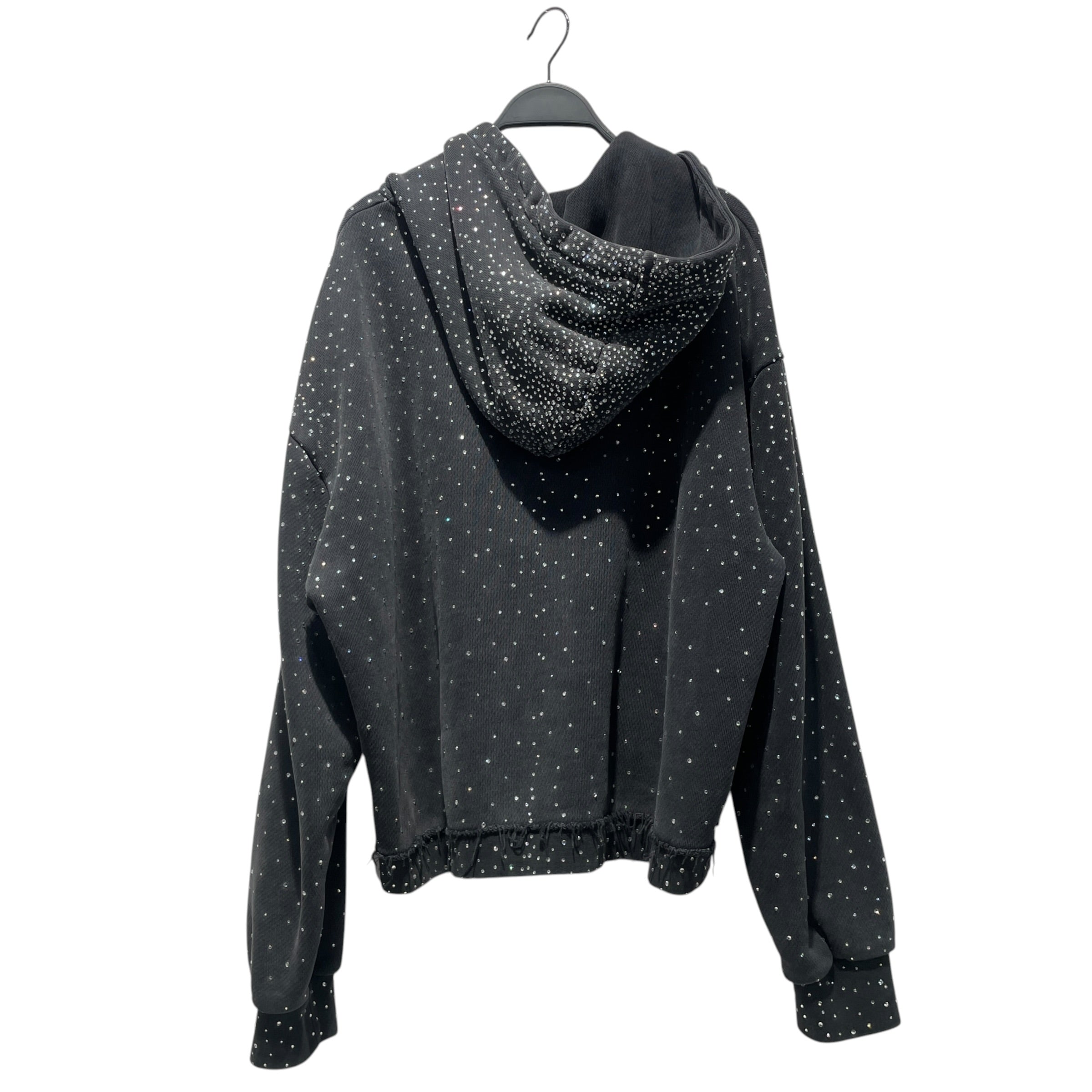 POP-STAR 77 STUDIO/Hoodie/XL/Cotton/GRY/ALL OVER RHINESTONES view 2