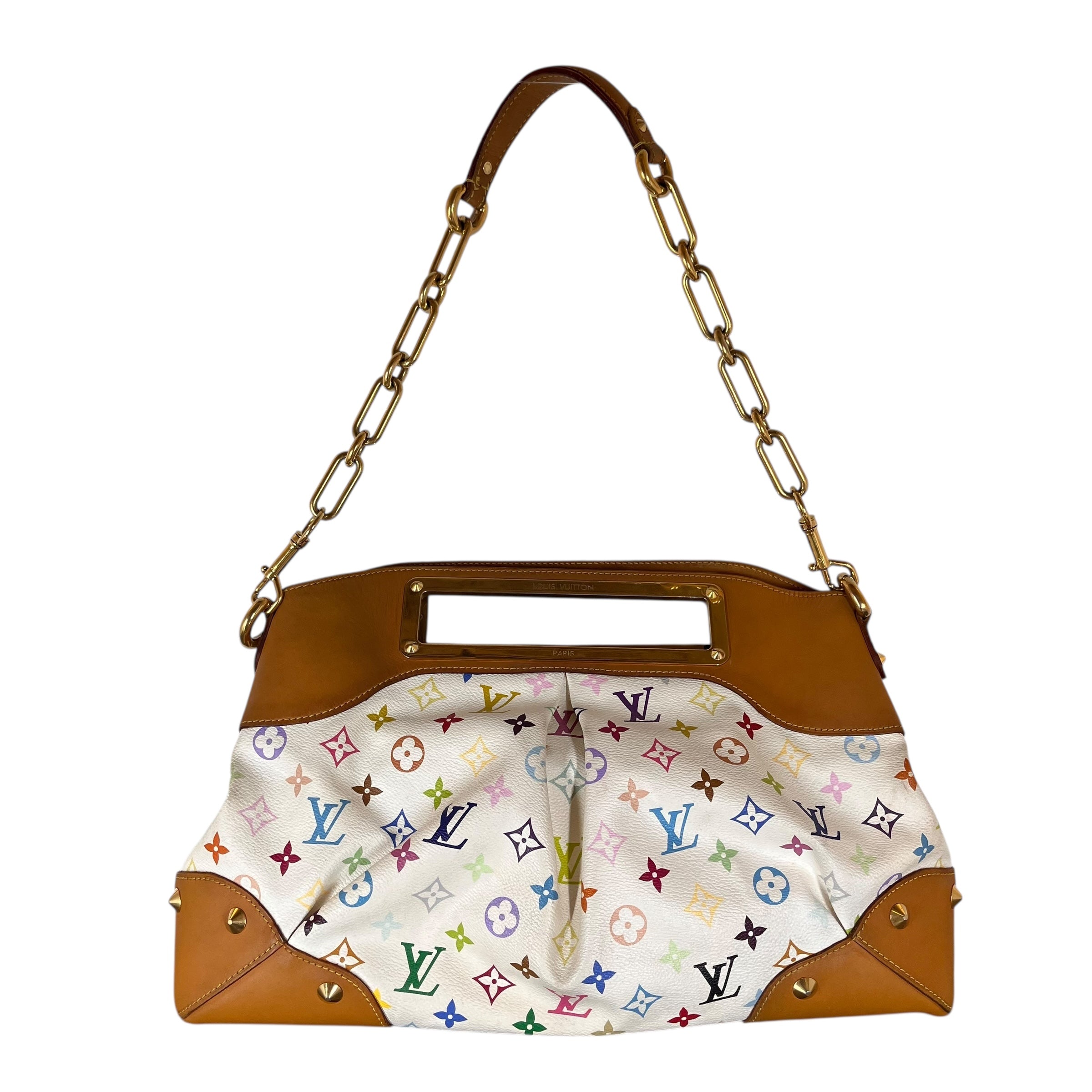 LOUIS VUITTON/Hand Bag/Monogram/Leather/WHT/Murakami Judy MM Bag view 2
