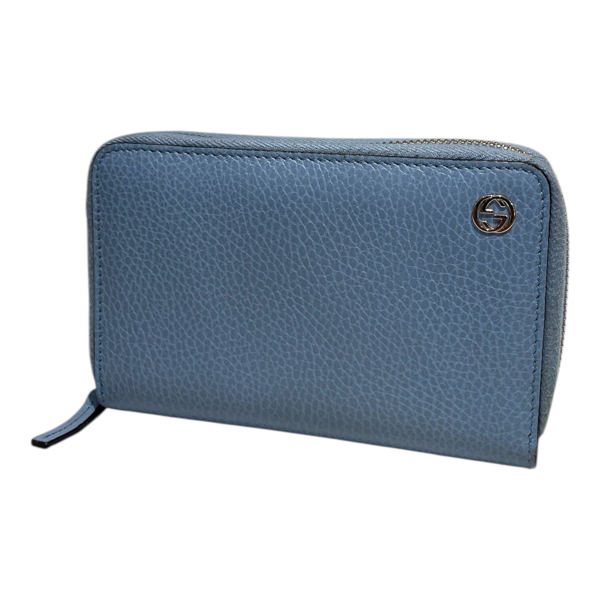 GUCCI/Wallet/Leather/BLU/Gucci Interlocking Zip Wallet view 1
