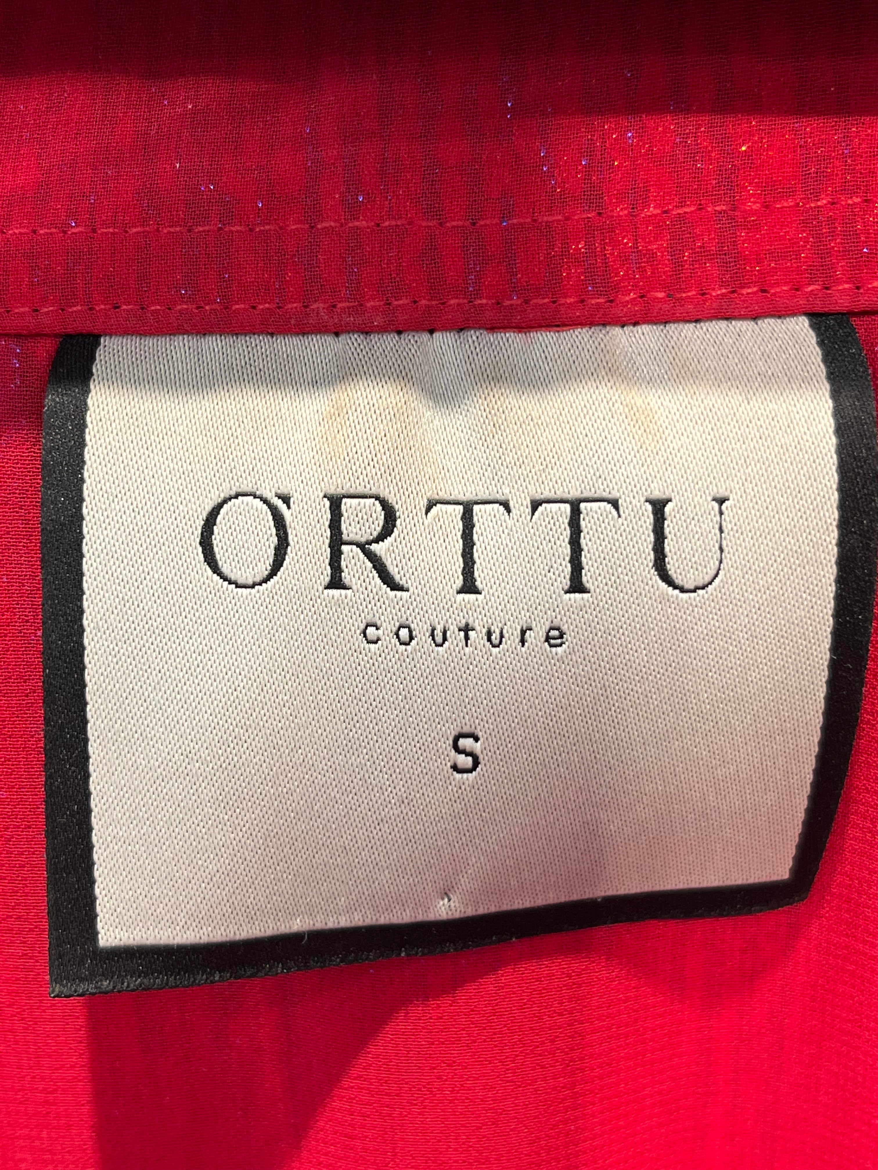 O'RTTU /LS Shirt/S/Polyester/RED/All Over Print/OR-SHR00 BLU/RD FRINGE/GLITTER view 3