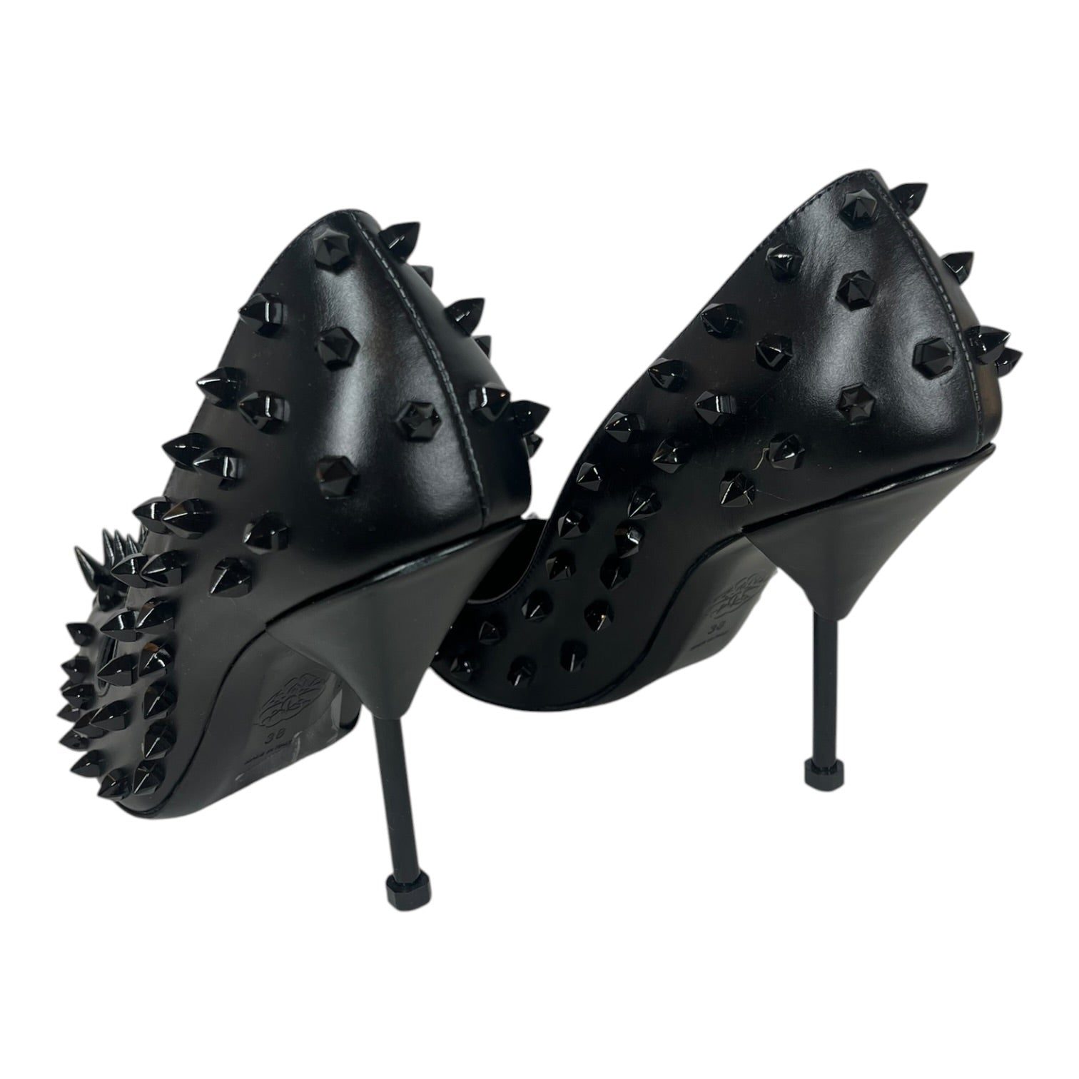 Alexander McQueen/Heels/EU 38/Leather/BLK/STUDDED LEATHER HEELS view 2