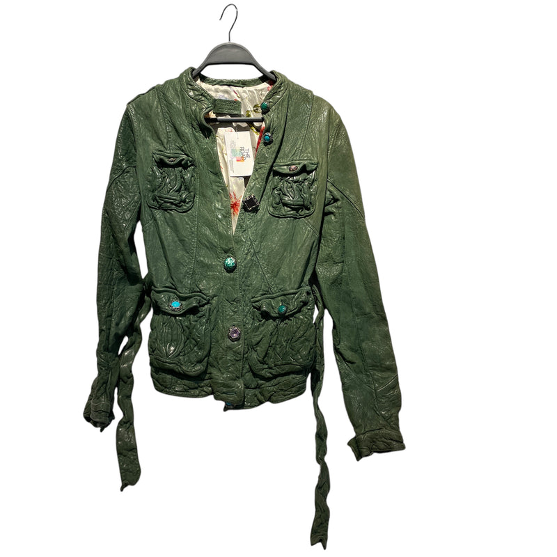 SANTACROCE/Leather Jkt/S/Leather/GRN/