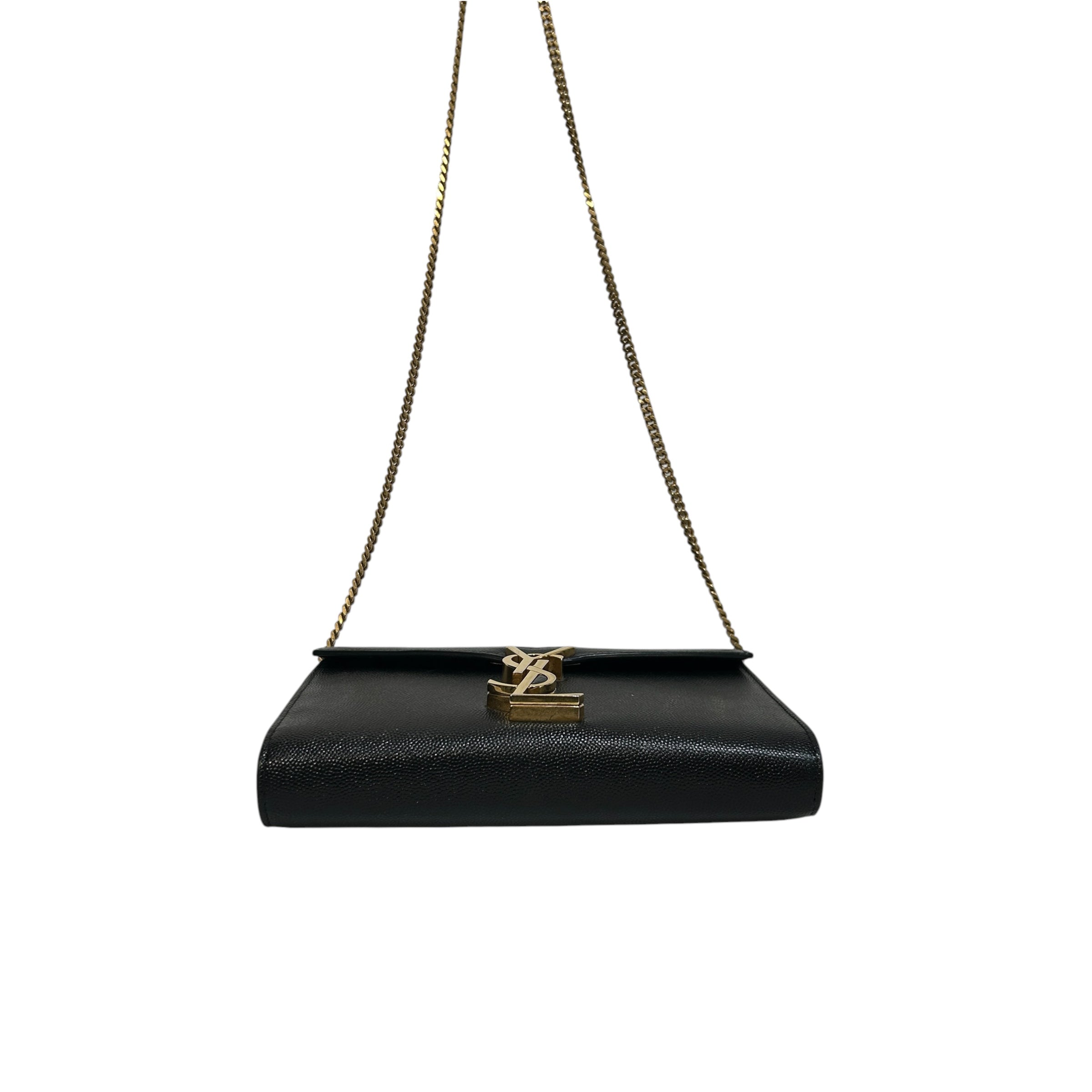 SAINT LAURENT/Wallet/Leather/BLK/L's/Cassandra Wallet on Chain view 3