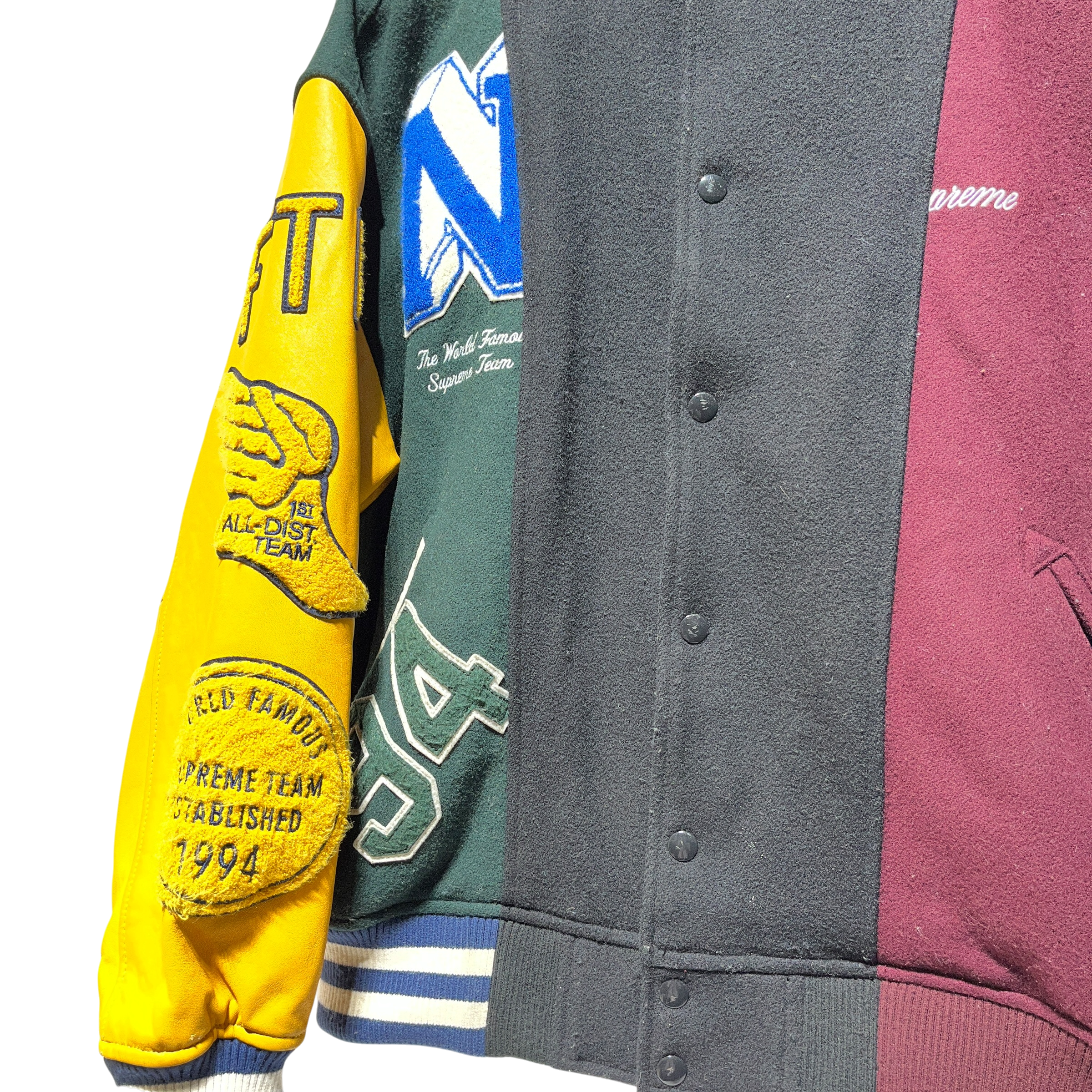 Supreme/MM6/Jacket/L/Leather/BLK/SPLIT VARSITY view 4