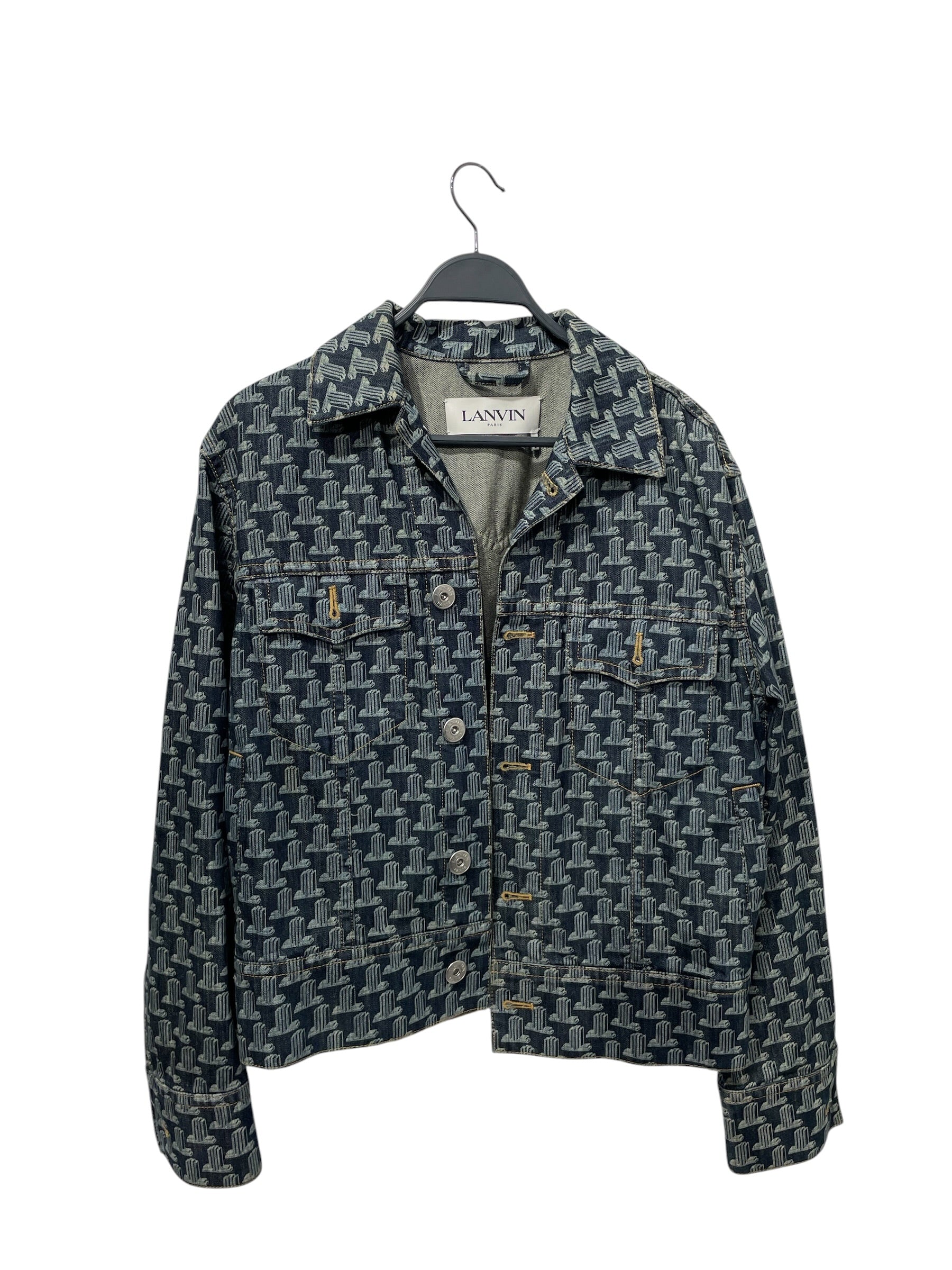 LANVIN/Denim Jkt/46/Denim/NVY/All Over Print/ALL OVER LOGO view 1