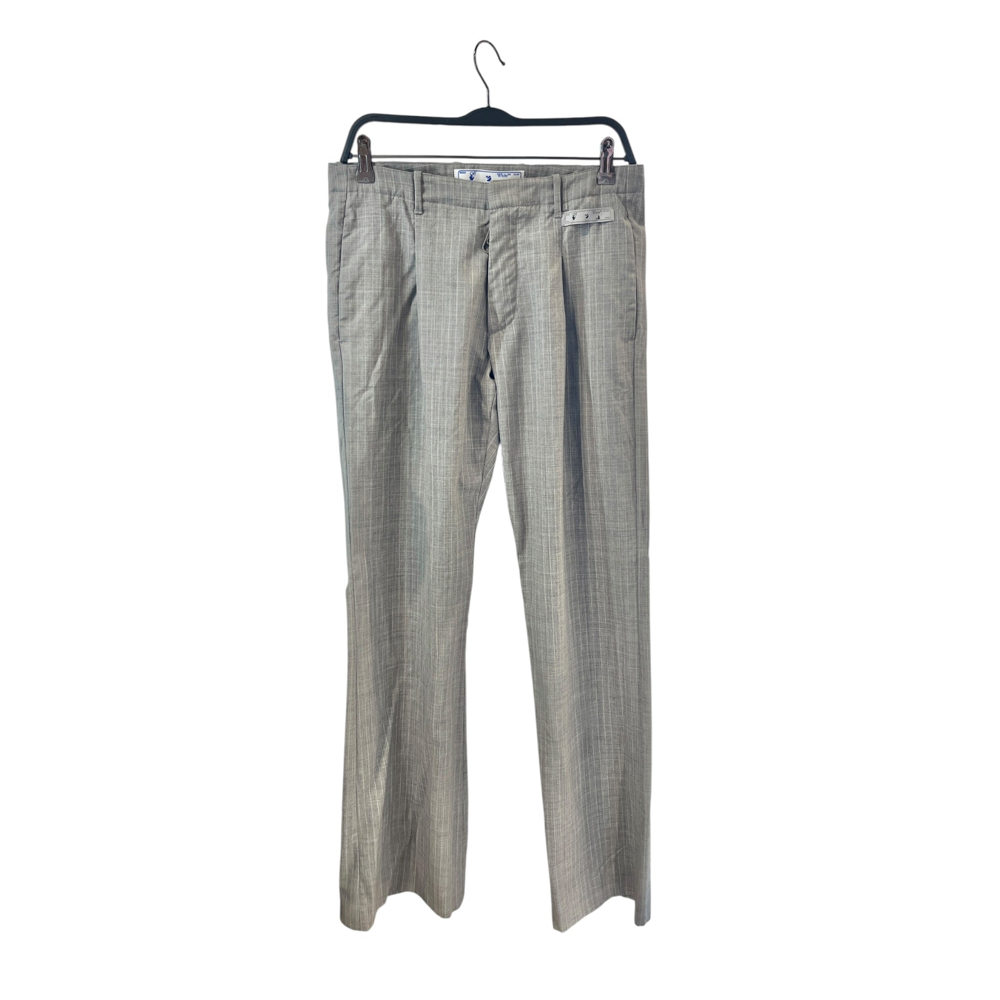 OFF-WHITE/Straight Pants/46/Cotton/GRY/Plaid/ view 1