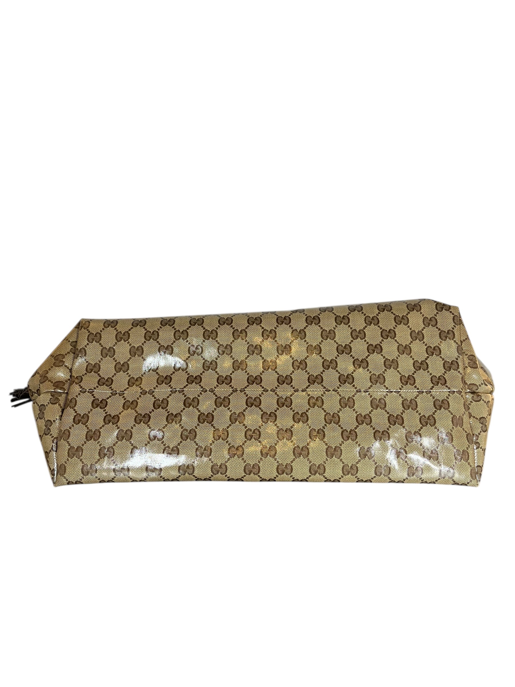 GUCCI/Tote Bag/Monogram/Leather/BRW/BAMBOO LEATHER TASSELS view 3