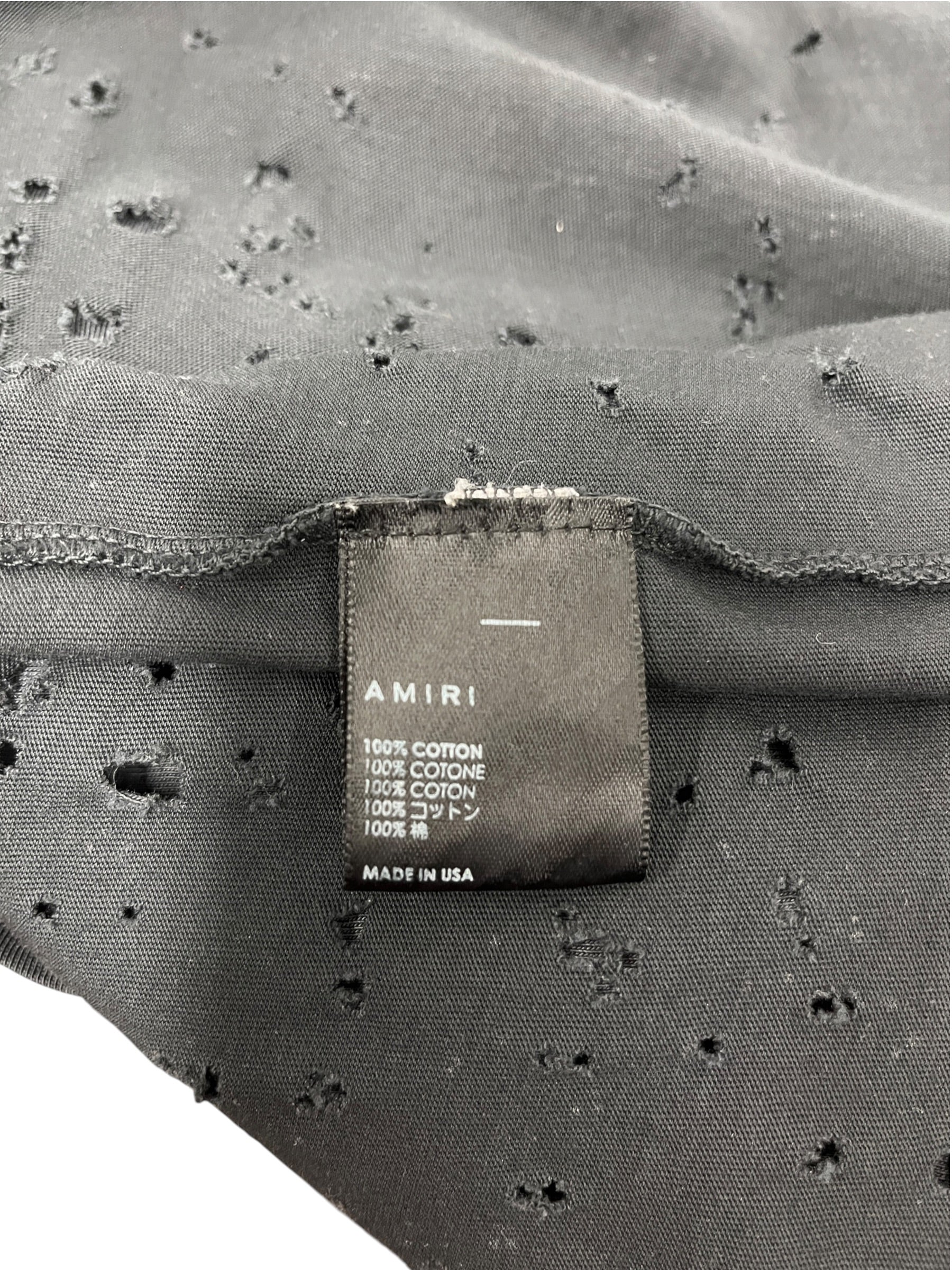 AMIRI/T-Shirt/XL/Cotton/BLK/DISTRESSED view 4
