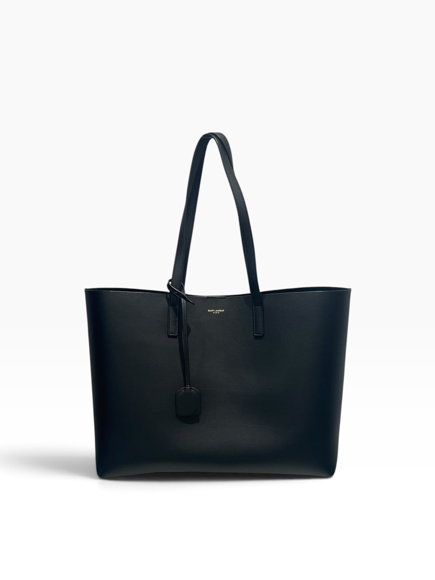 SAINT LAURENT/Tote Bag/Leather/BLK/Shopping Tote view 1