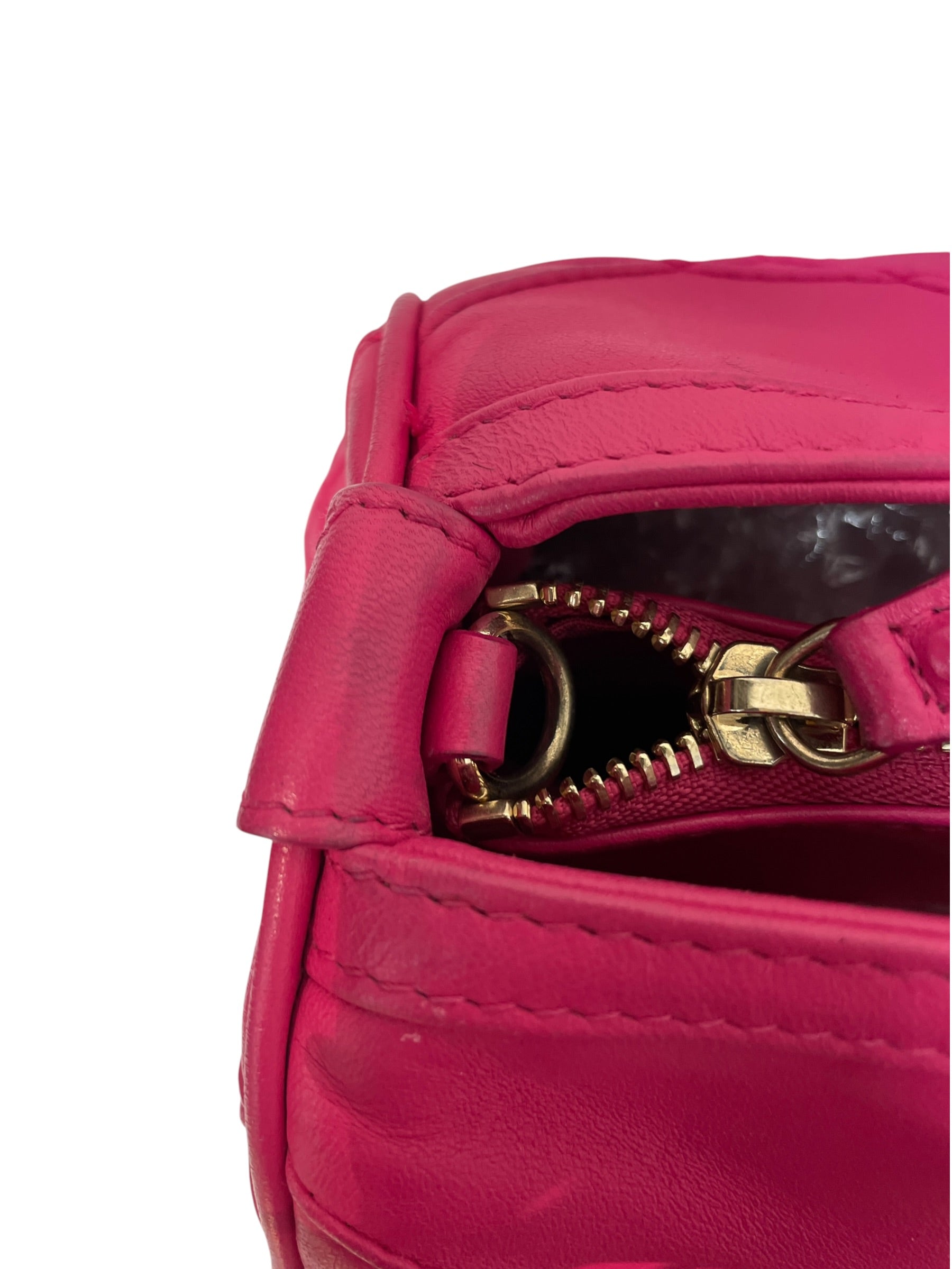 Christian Dior/Boston Bag/Leather/Pink/17-BO-0173 piping details view 9