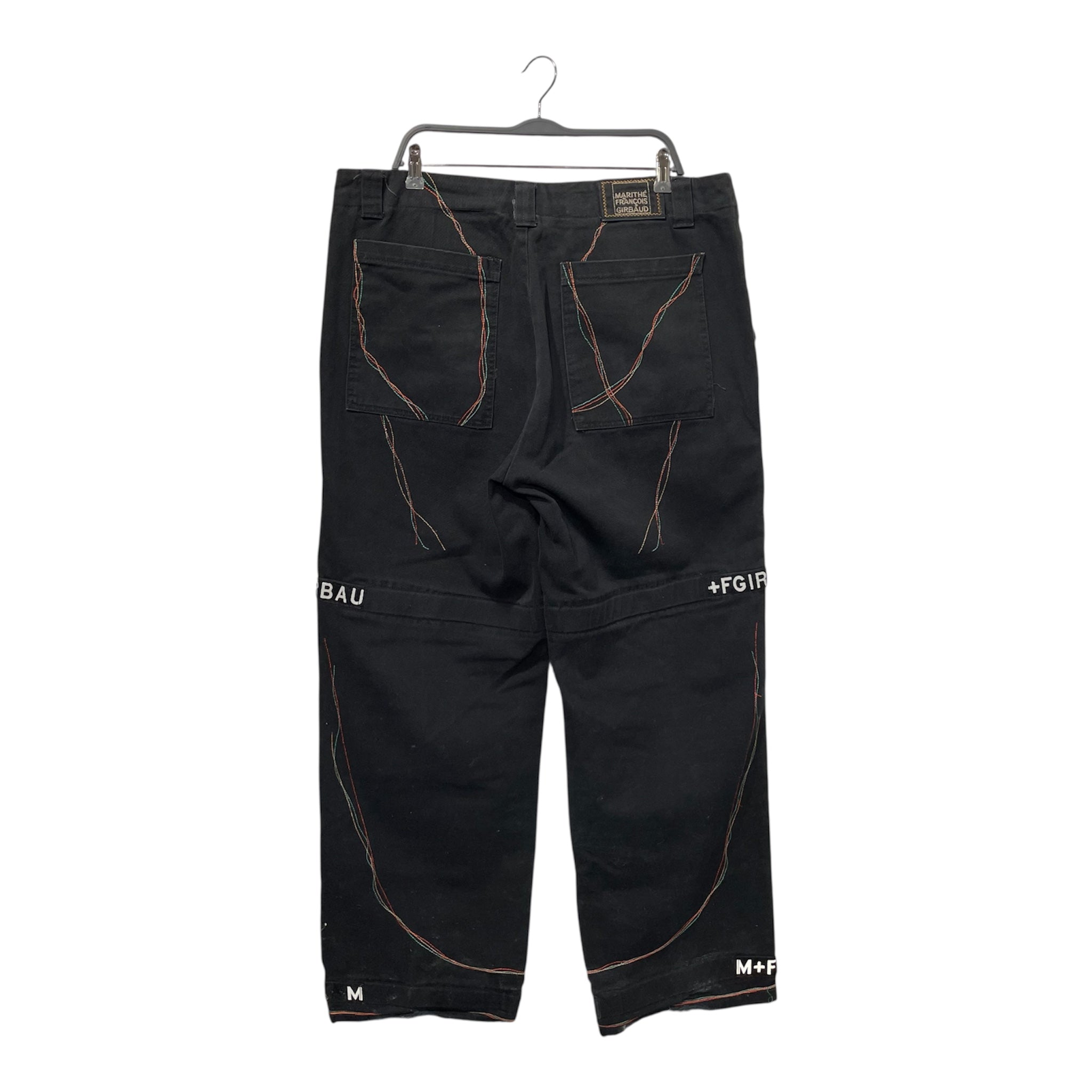 MARITHE FRANCOIS GIRBAUD/Straight Pants/38/Cotton/BLK/MULTICOLOR STIPES view 2