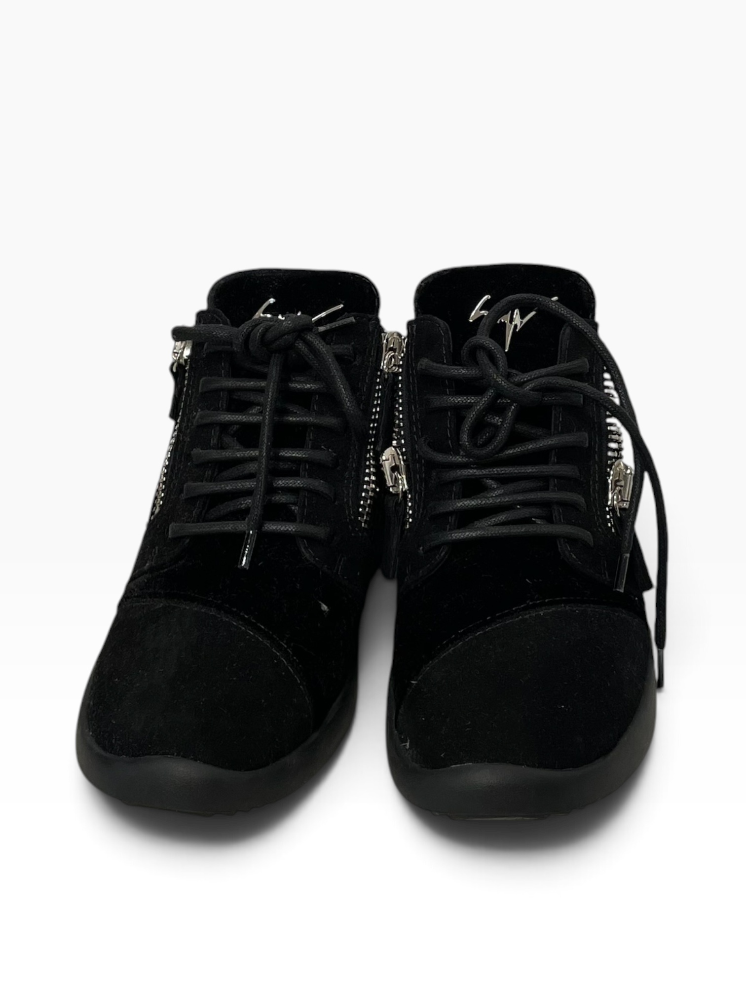 Giuseppe Zanotti/Low-Sneakers/US 6/Suede/BLK/Crystal Embellished Double Zip view 4