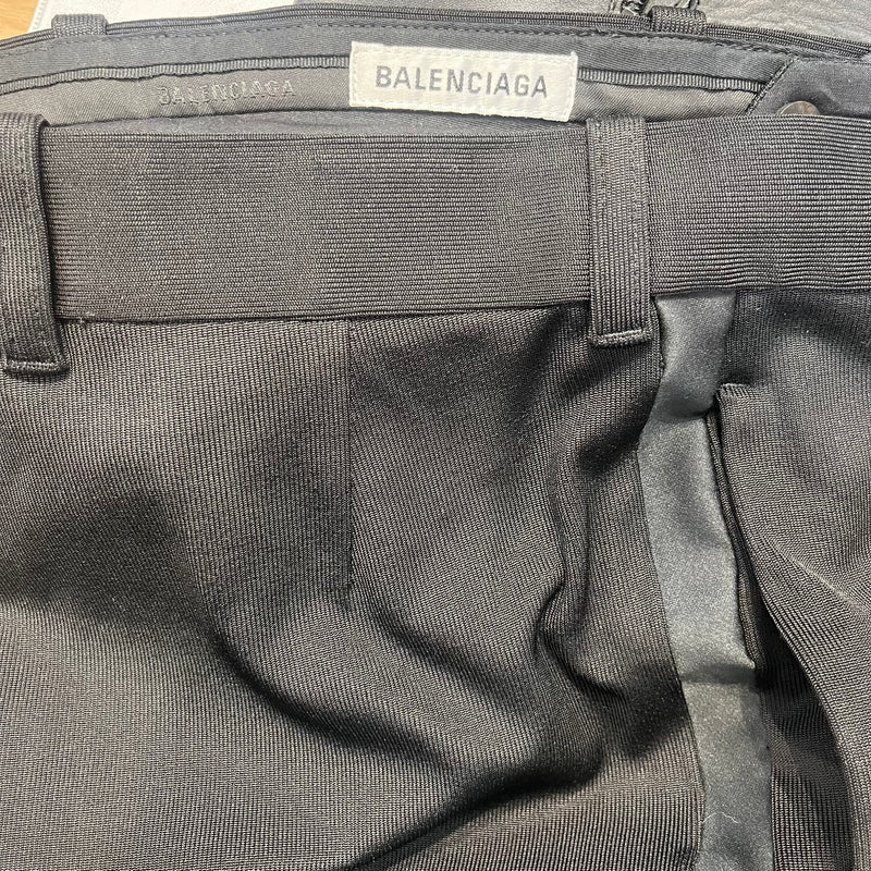 BALENCIAGA/Pants/38/Polyester/BLK/SILK STRIPE FLARE
