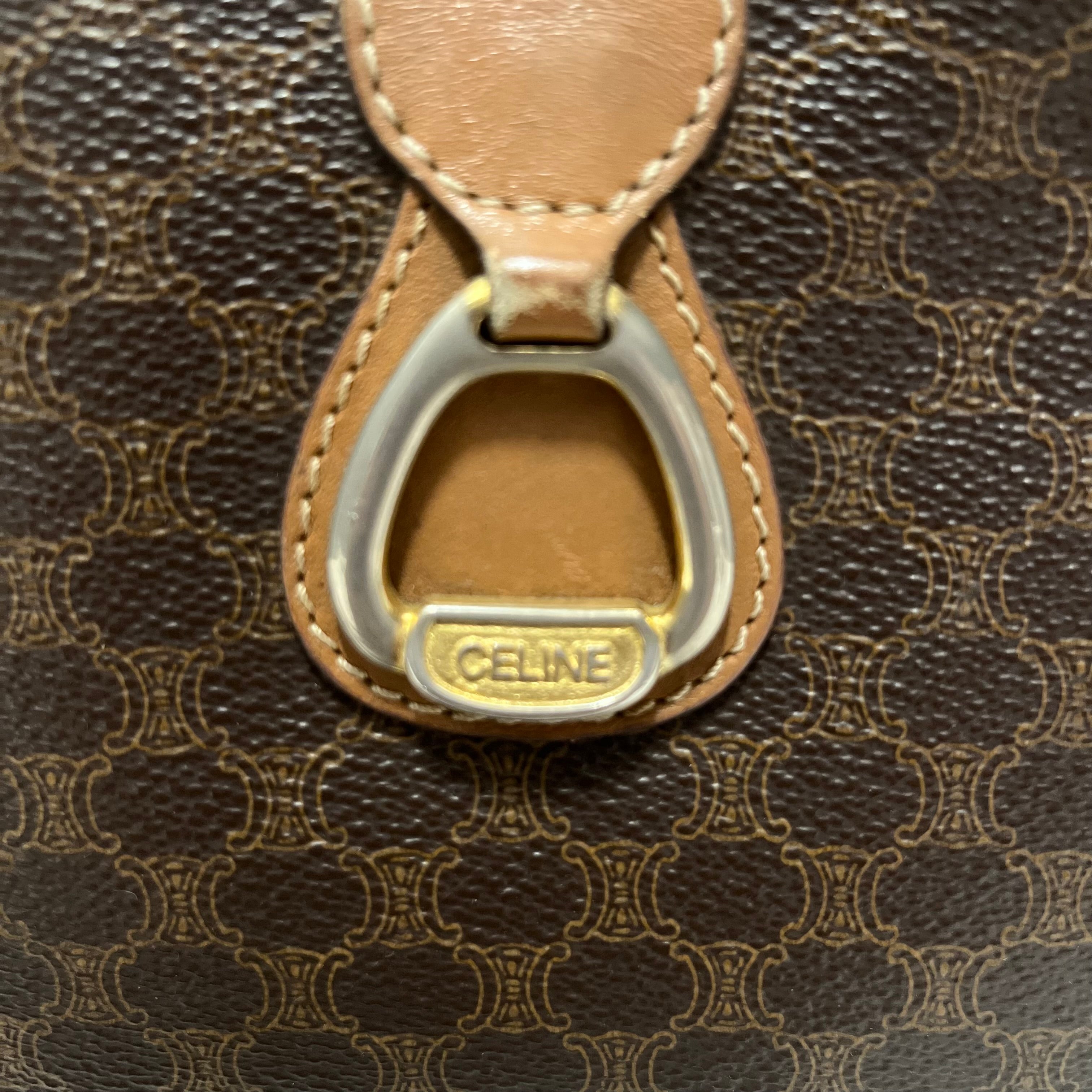 CELINE/Cross Body Bag/Monogram/Leather/BRW/MACADAM VINTAGE view 4