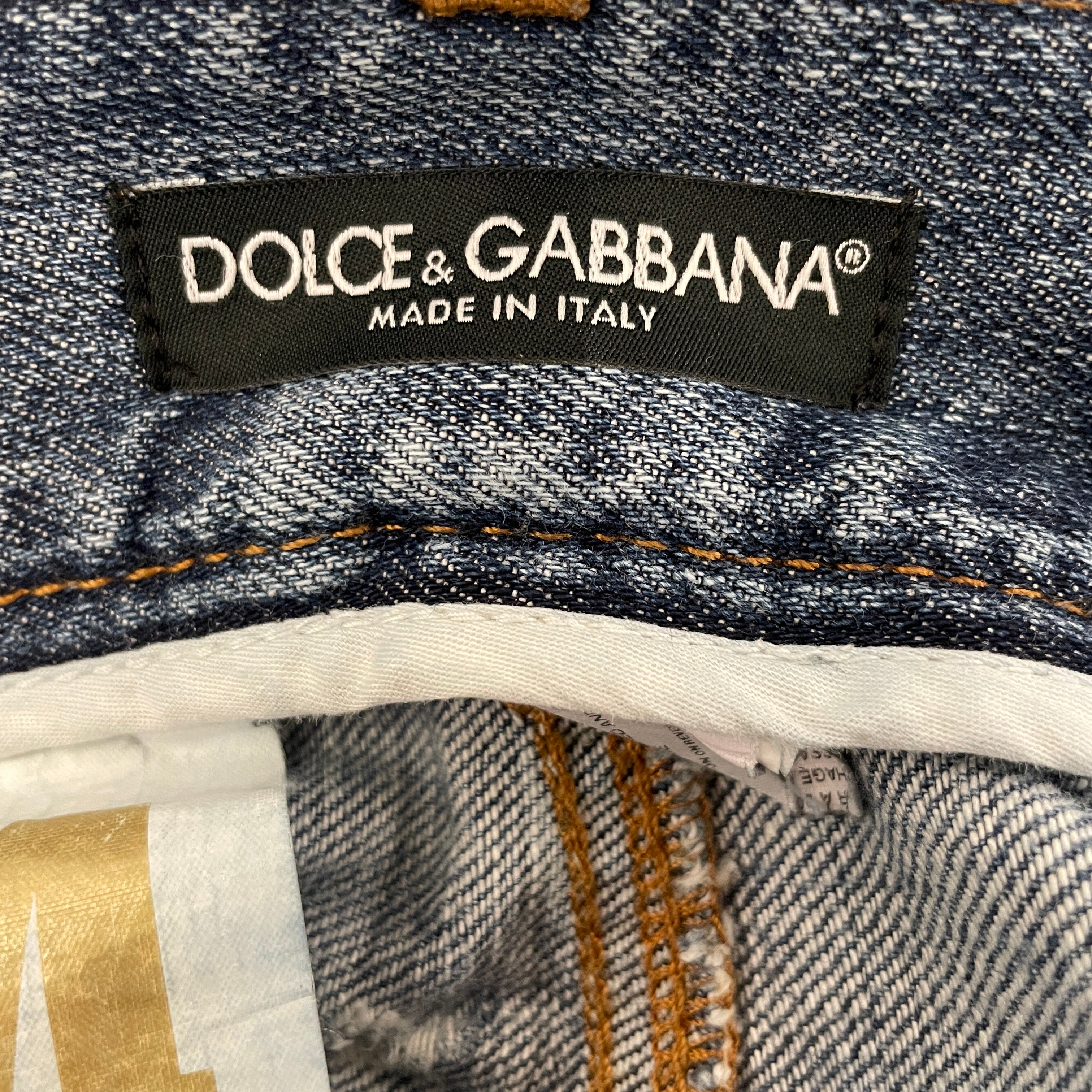 DOLCE&GABBANA/Straight Pants/48/Denim/IDG/distressed patchwork view 3