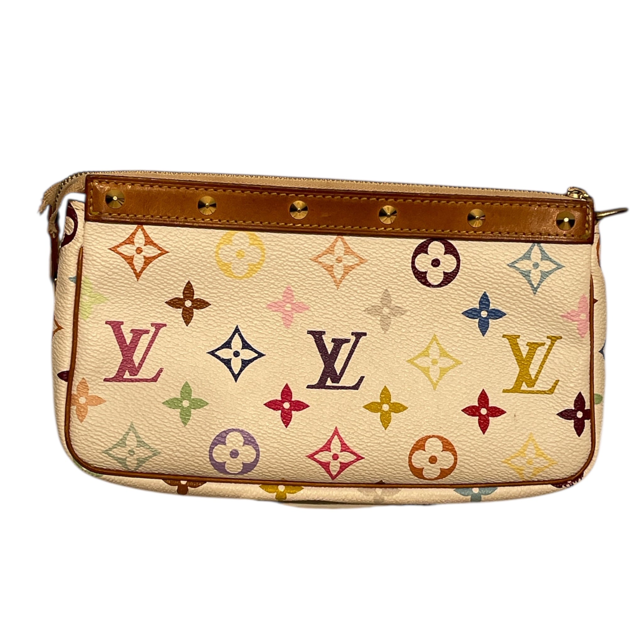 LOUIS VUITTON/Hand Bag/Monogram/Leather/MLT/White Murakami view 2