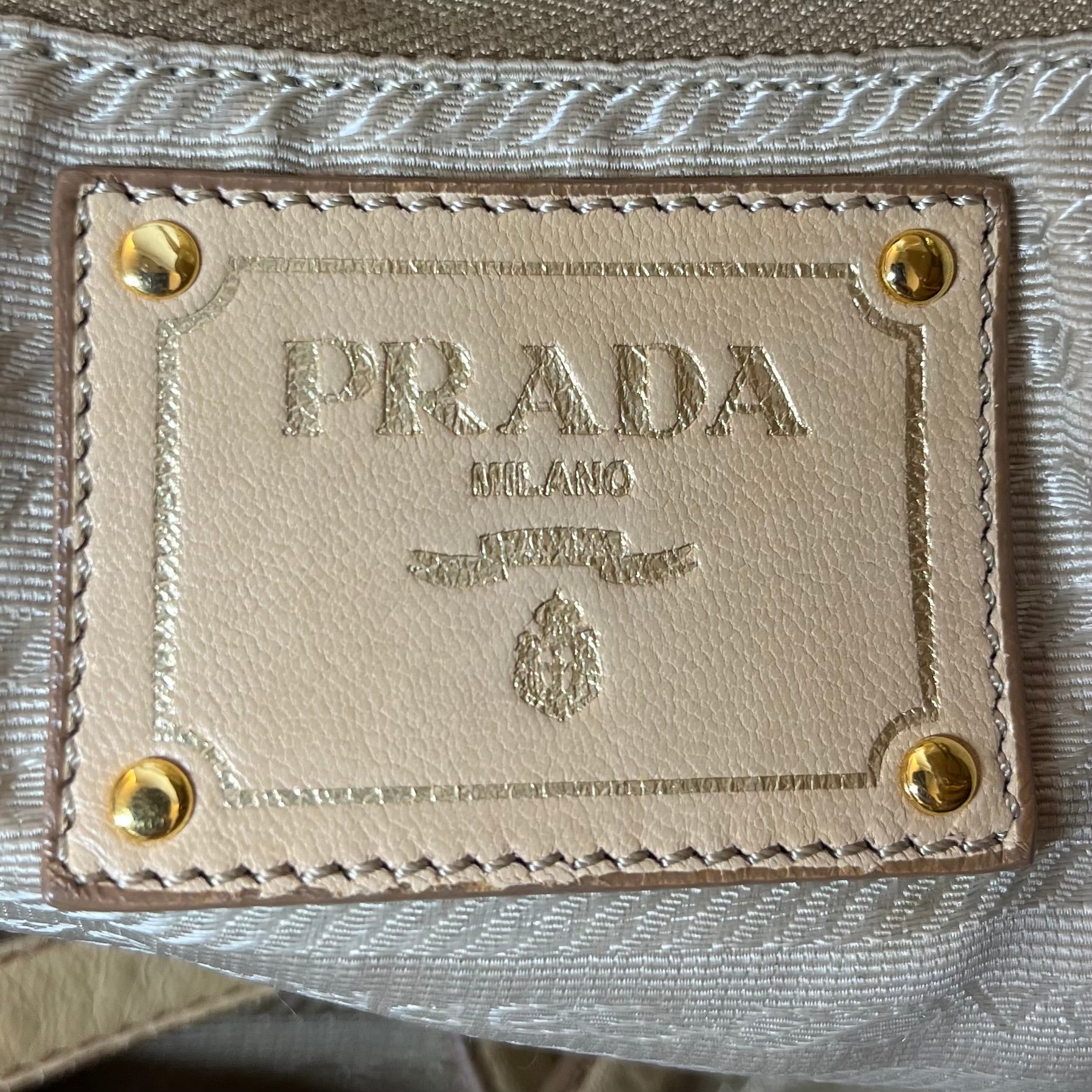 PRADA/Hand Bag/Leather/BEG/NAPPA GAUFRE RIBBON view 5