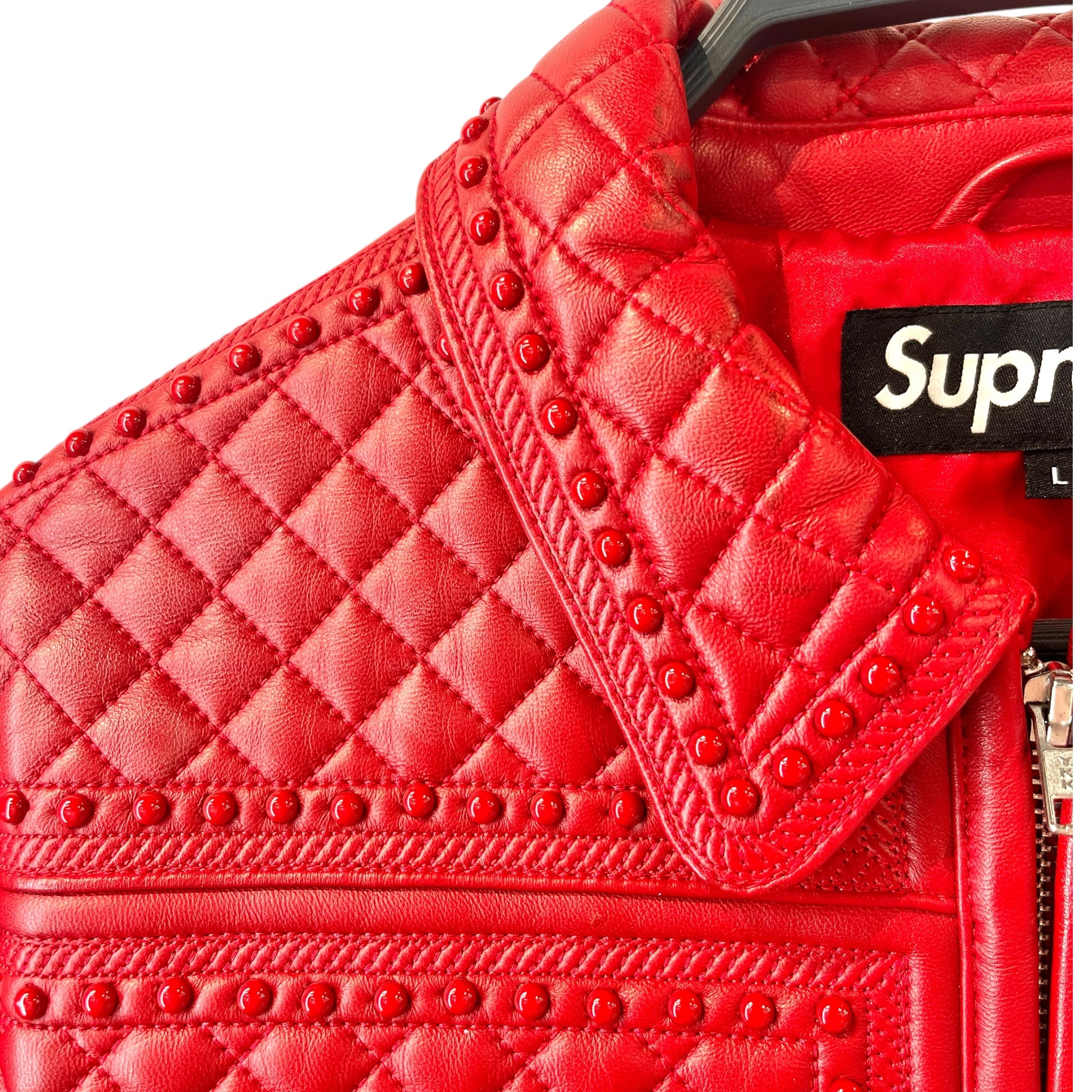 Supreme/Pelle Pelle/Leather Jkt/L/Leather/RED/Single Breasted/F/W 22 STUDDED QUILTED view 5