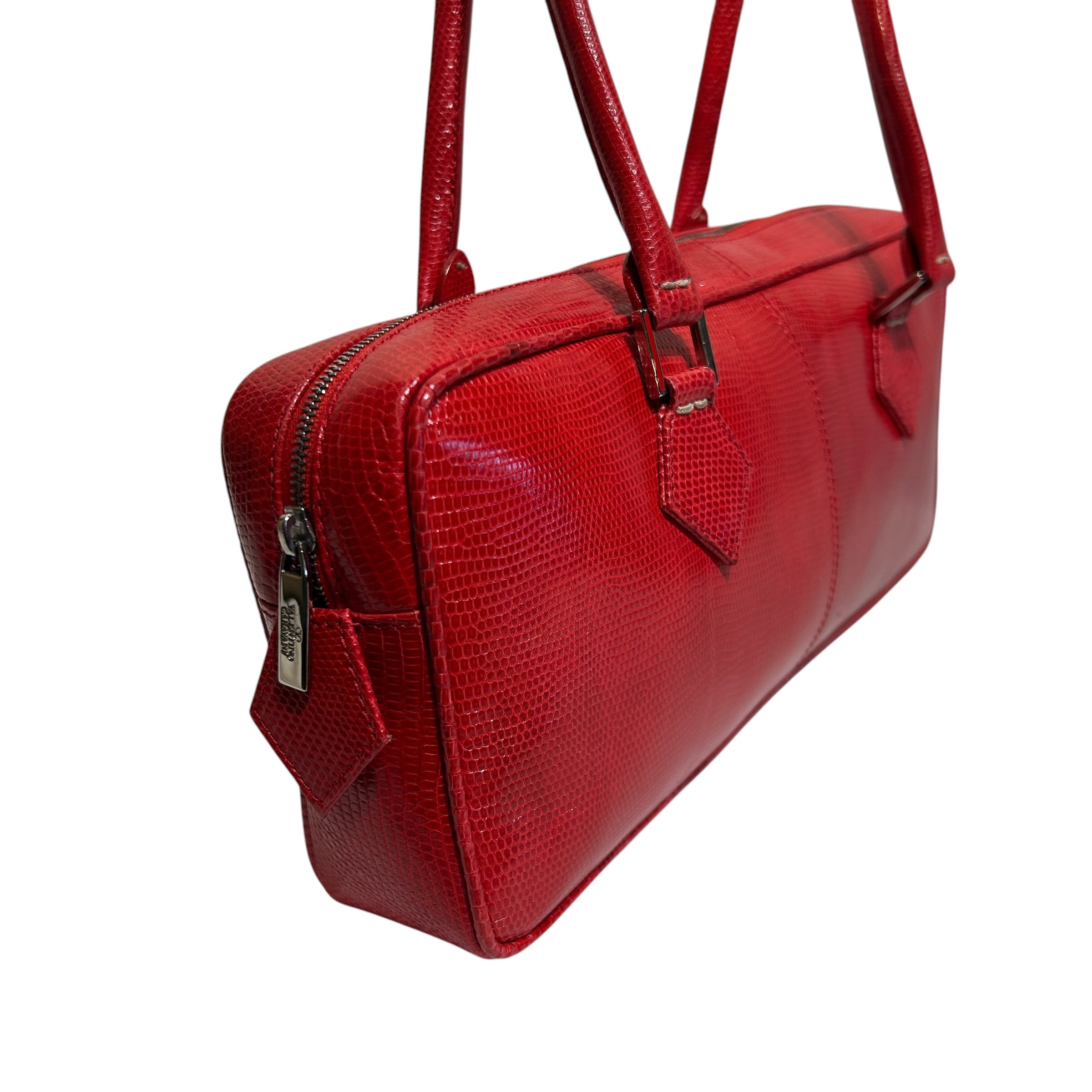 VALENTINO GARAVANI/Hand Bag/Leather/RED/lizard shoulder bag view 6