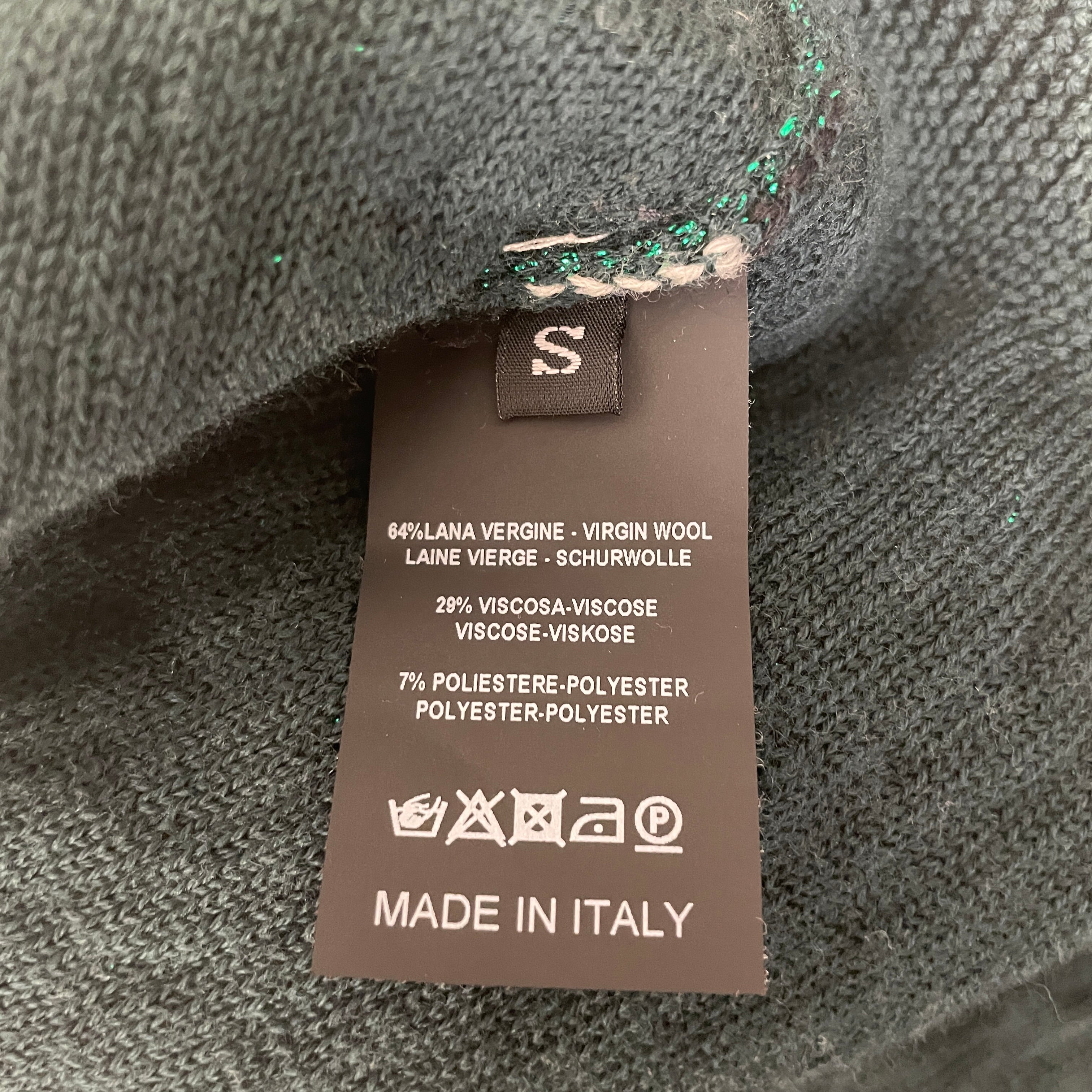 RAF SIMONS/Sweater/S/Stripe/Wool/GRN/ONE SLEEVE ARCYLIC CHECK view 4