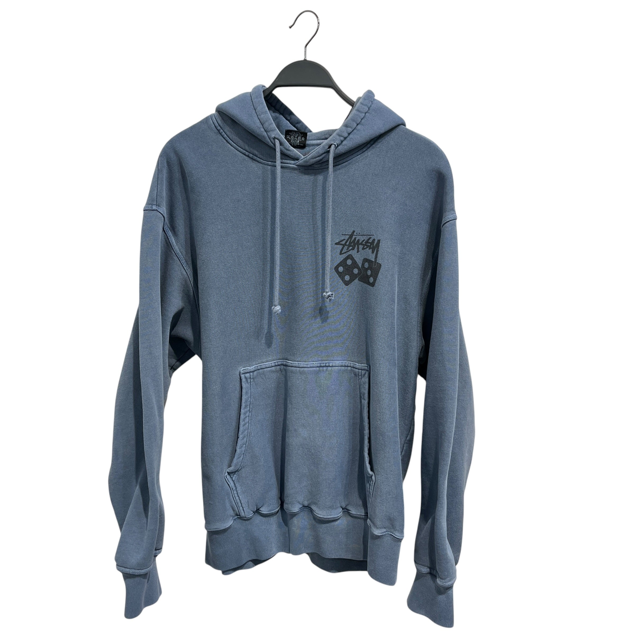 STUSSY/Hoodie/L/Cotton/IDG/Dice Chest and Back Logo view 1
