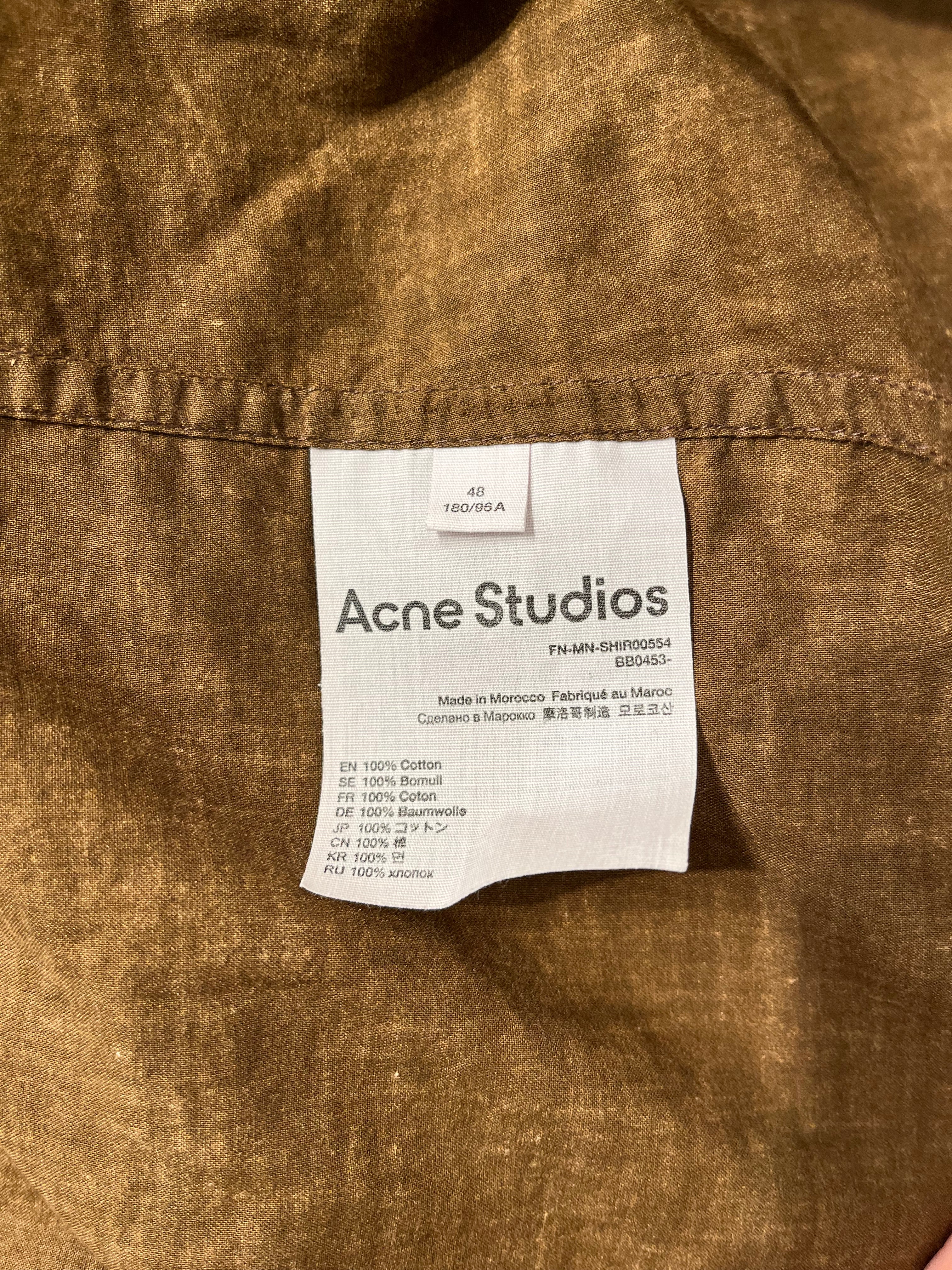Acne Studios/LS Shirt/48/Cotton/BRW/Plaid/SLEEVE/FRONT/BACK PLAIDWORK view 5