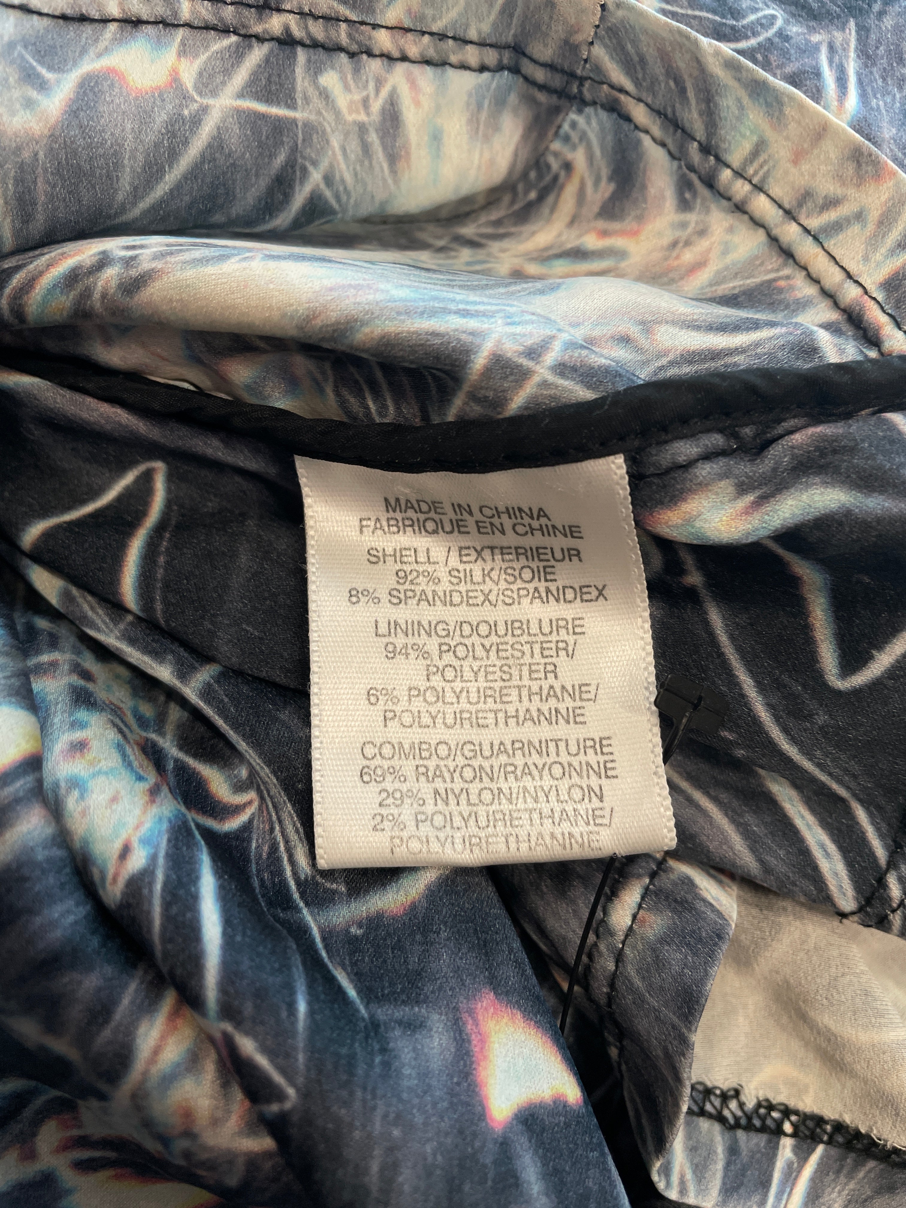 Helmut Lang/Skirt/S/All Over Print/Silk/MLT/WASHED BLK\ STRECTH SILK view 4