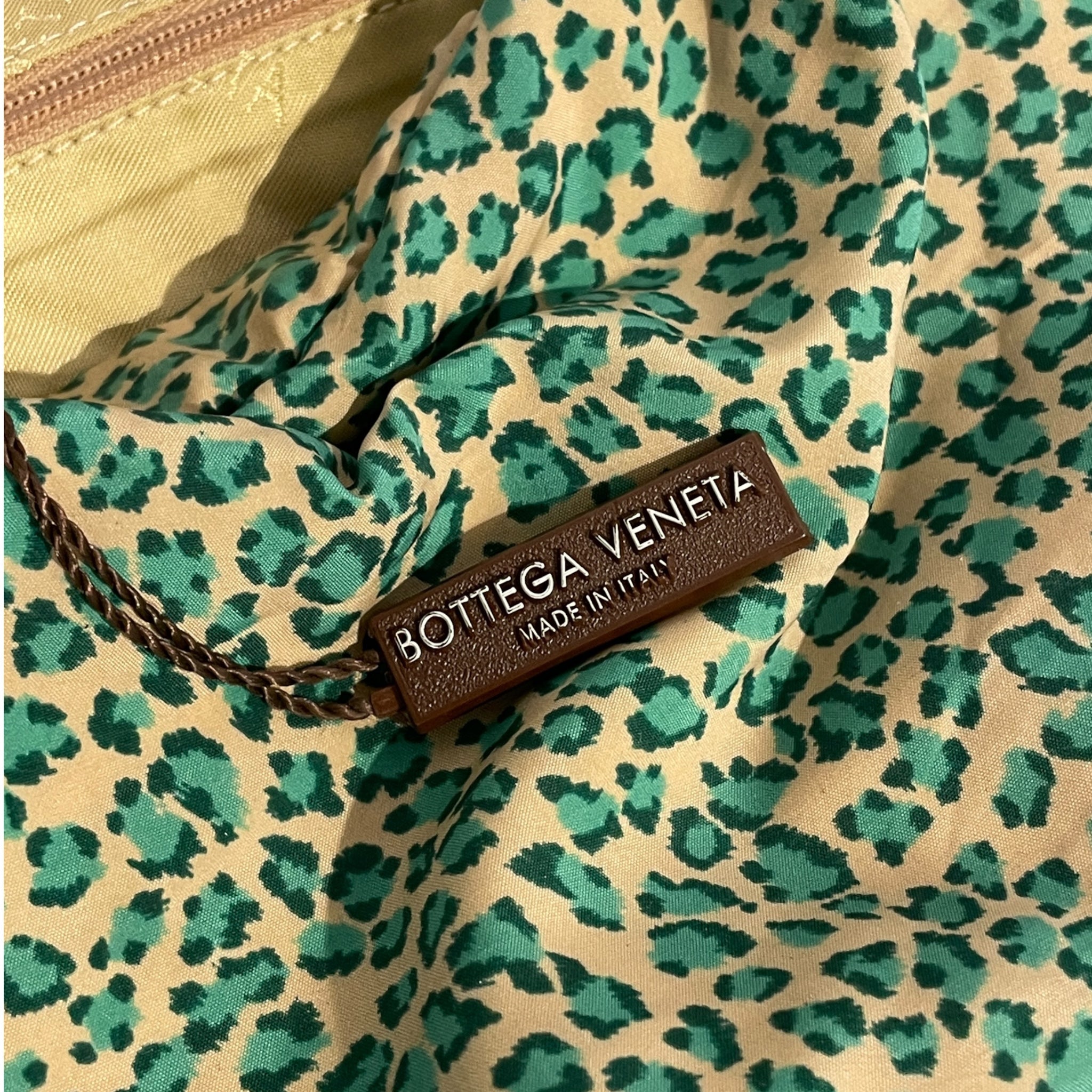 BOTTEGA VENETA/Bag/Leopard/Cotton/GRN/Black Strap, Green/Beige Bag view 5