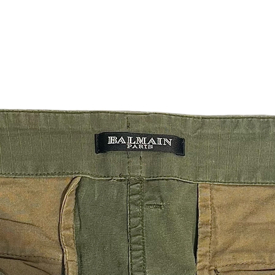 BALMAIN/Bottoms/34/Cotton/GRN/DISTRESSED MILITARY CAPRI view 3