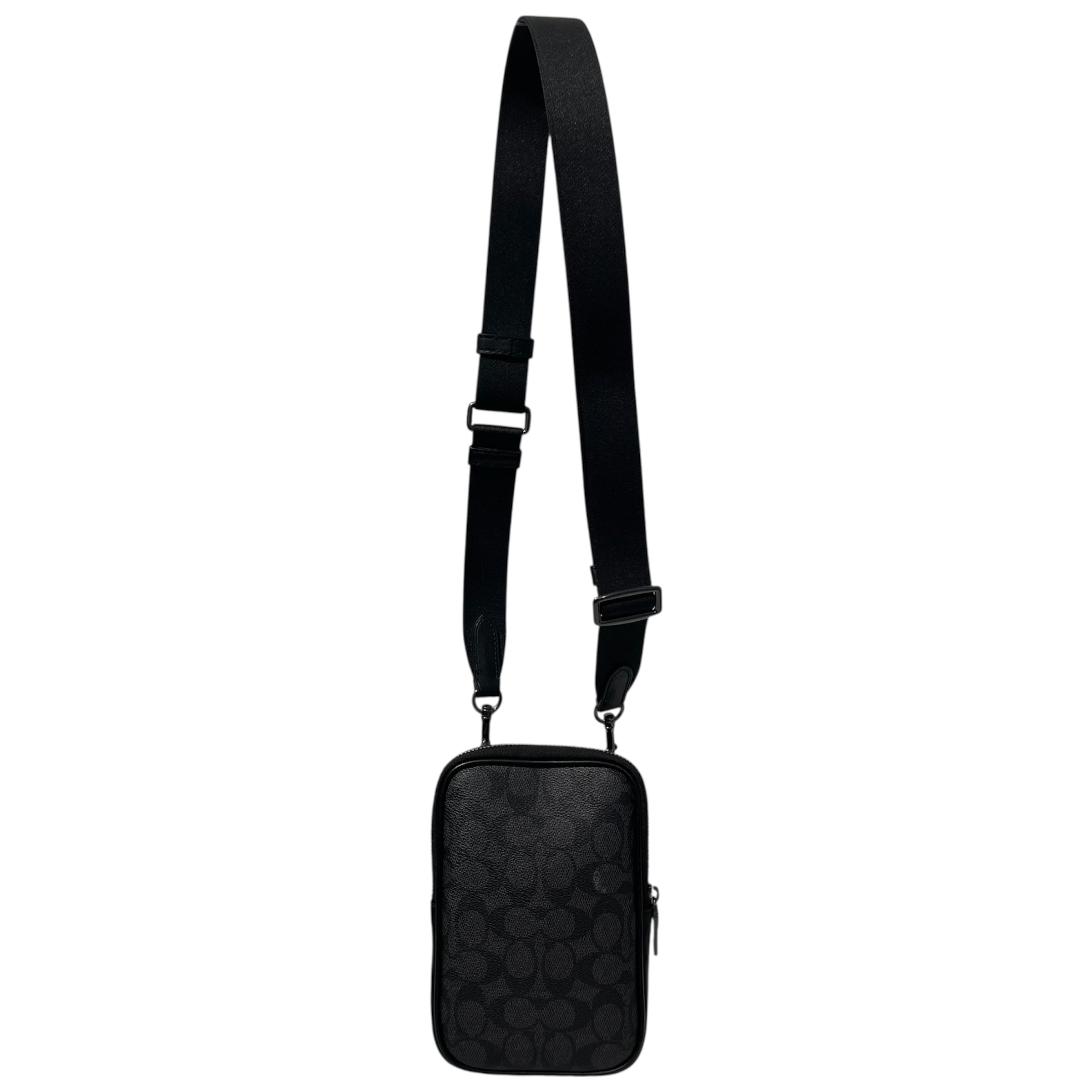 COACH/Cross Body Bag/Monogram/Leather/BLK/ view 1