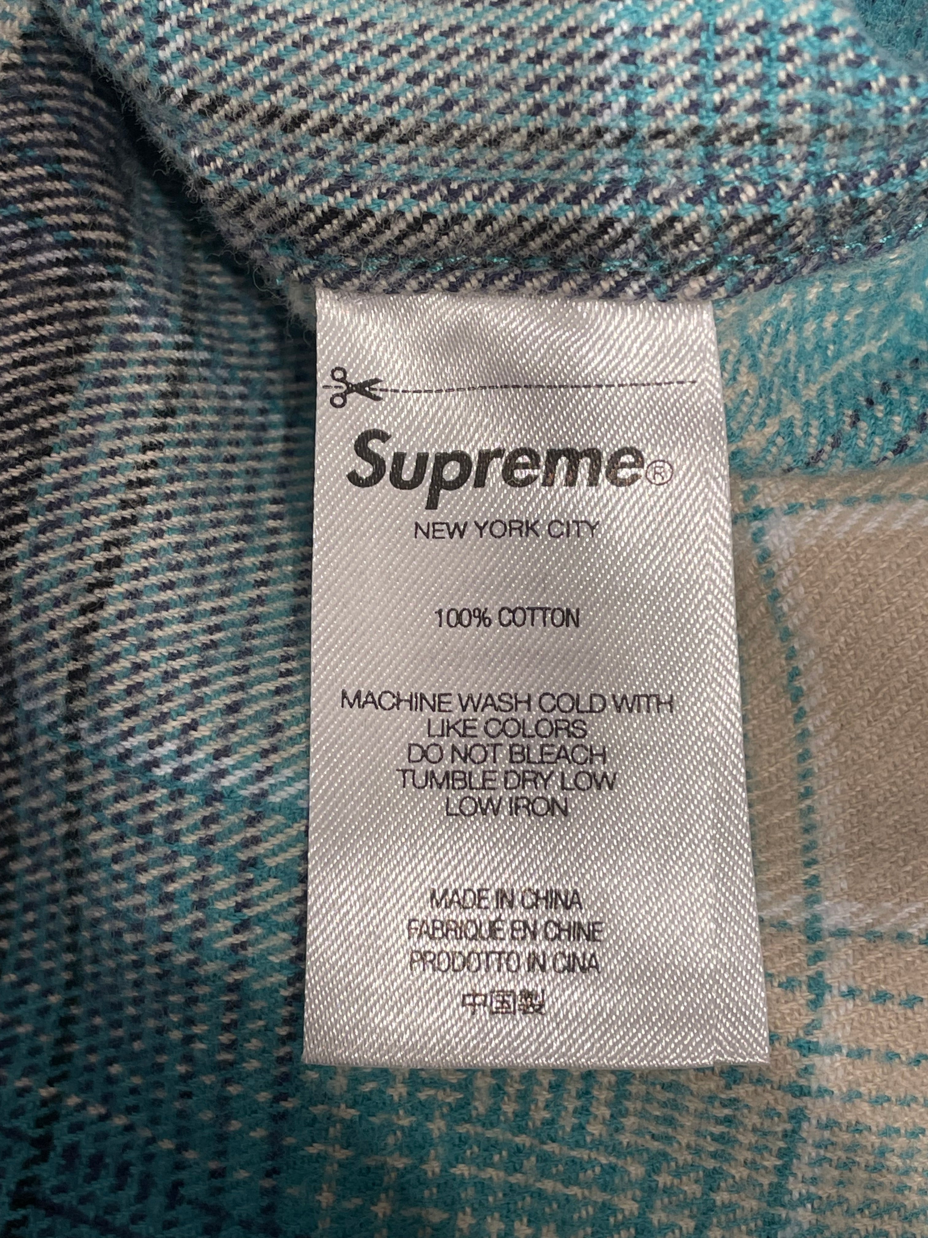 Supreme/Flannel Shirt/L/Cotton/BLU/Plaid/POCKET LOGO view 4