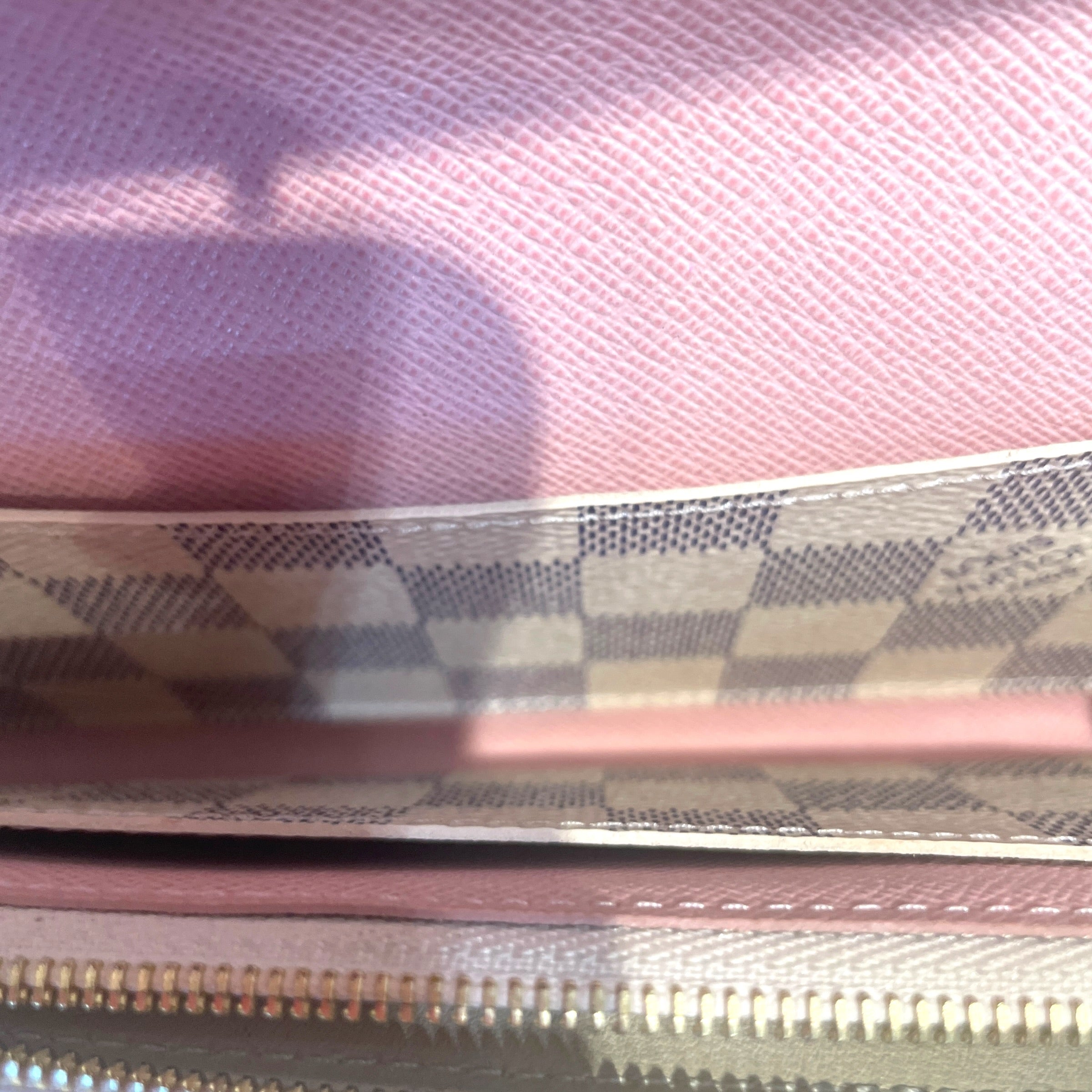 LOUIS VUITTON/Long Wallet/Monogram/Leather/WHT/L's/Damier Azur Emilie Pink Wallet view 5