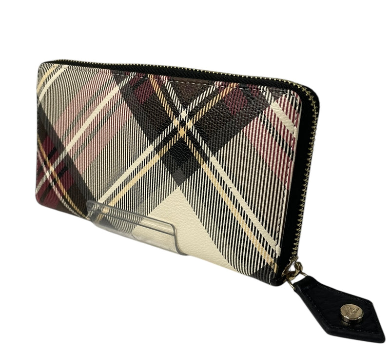 Vivienne Westwood/Long Wallet/Plaid/Leather/MLT/