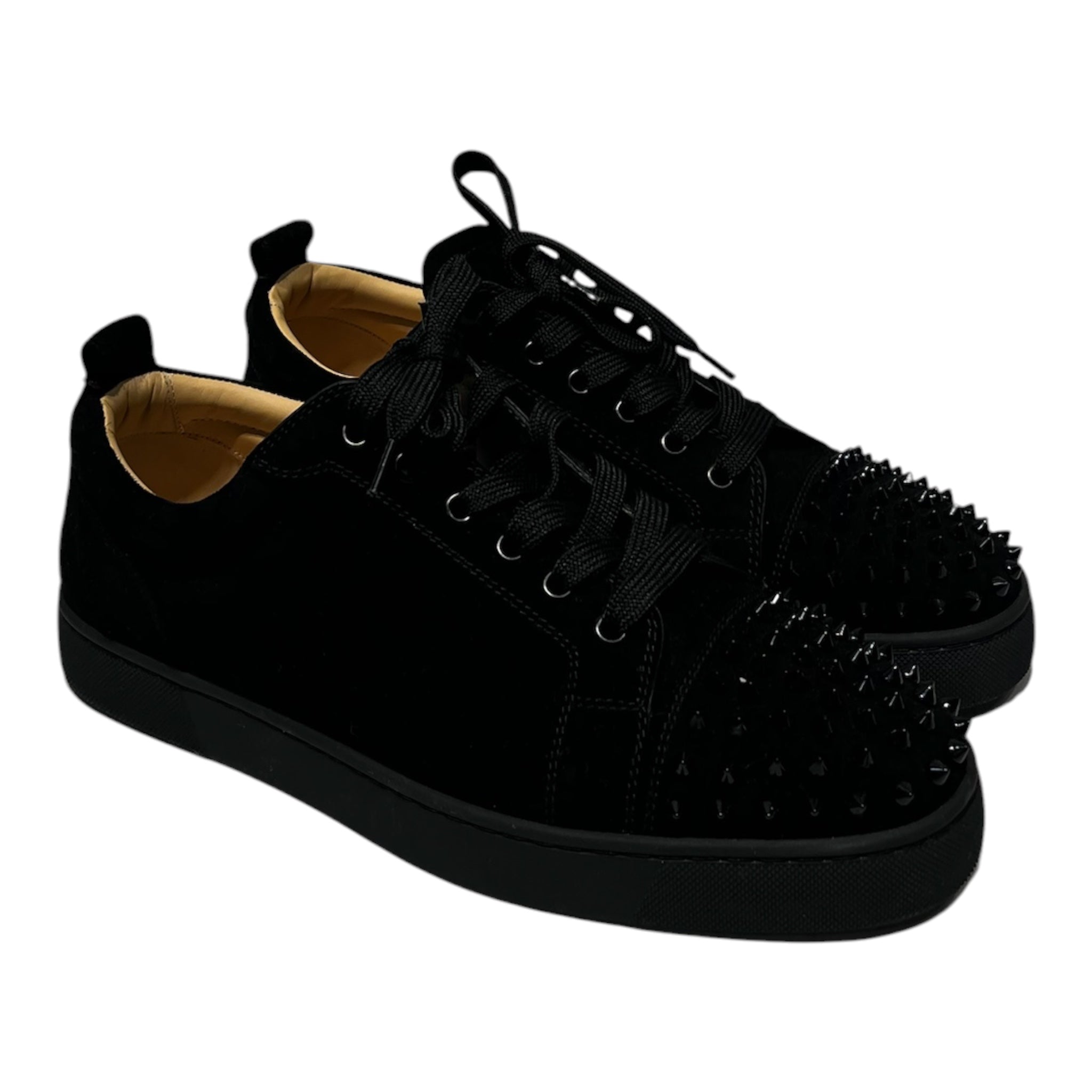 Christian Louboutin/Low-Sneakers/EU 44/Suede/BLK/Suede Spike view 1
