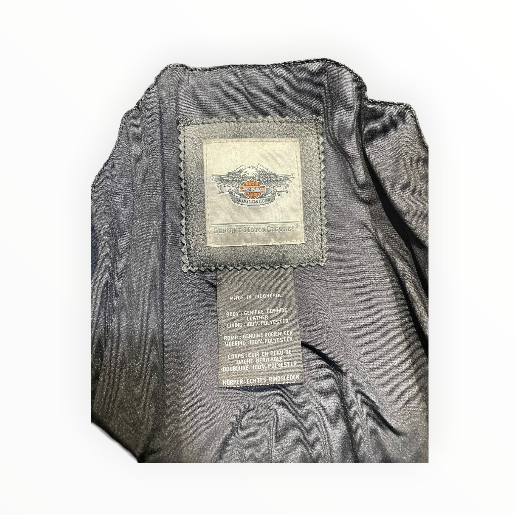 HARLEY DAVIDSON/Leather Jkt/M/Leather/BLK/quilted details/cursive arm view 3