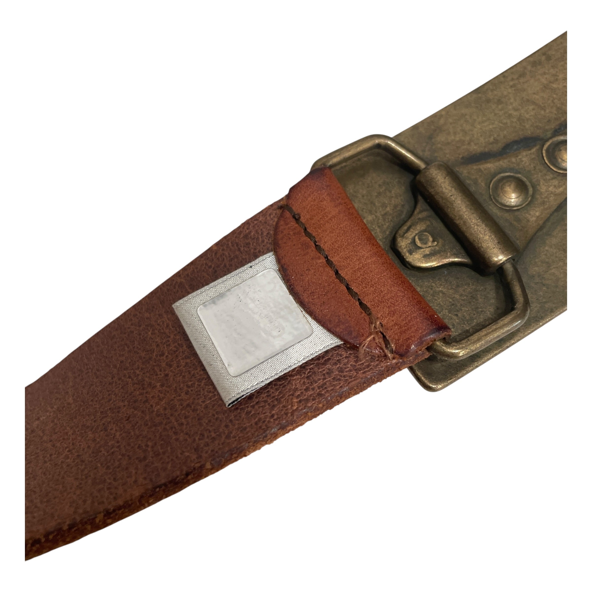 DOLCE&GABBANA/Belt/Stripe/Leather/BRW/M's/BRASS RECTANGLE BUCKLE view 3