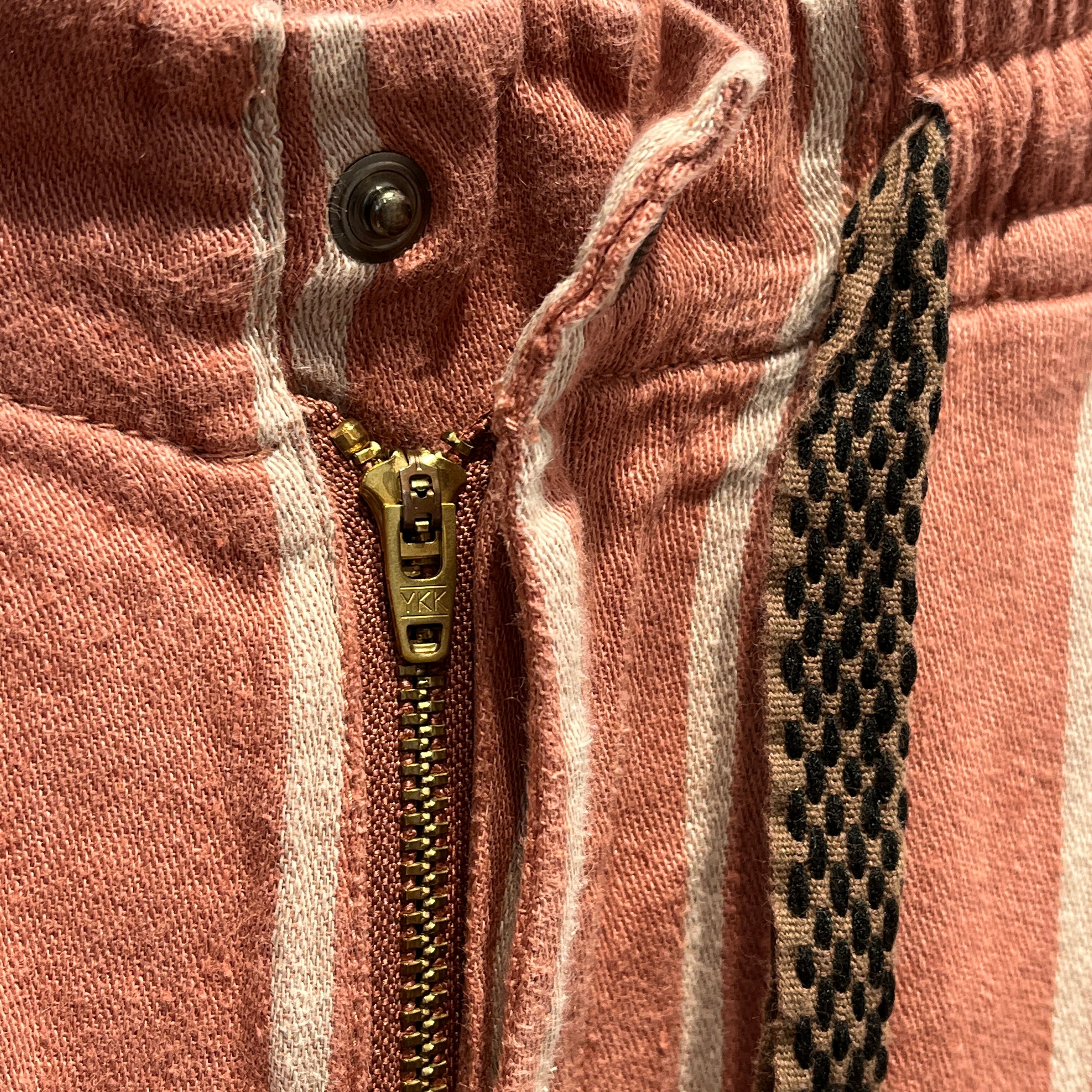 KAPITAL/Pants/4/Linen/ORN/Stripe/BROWN AND BLACK DRAWSTRING view 11