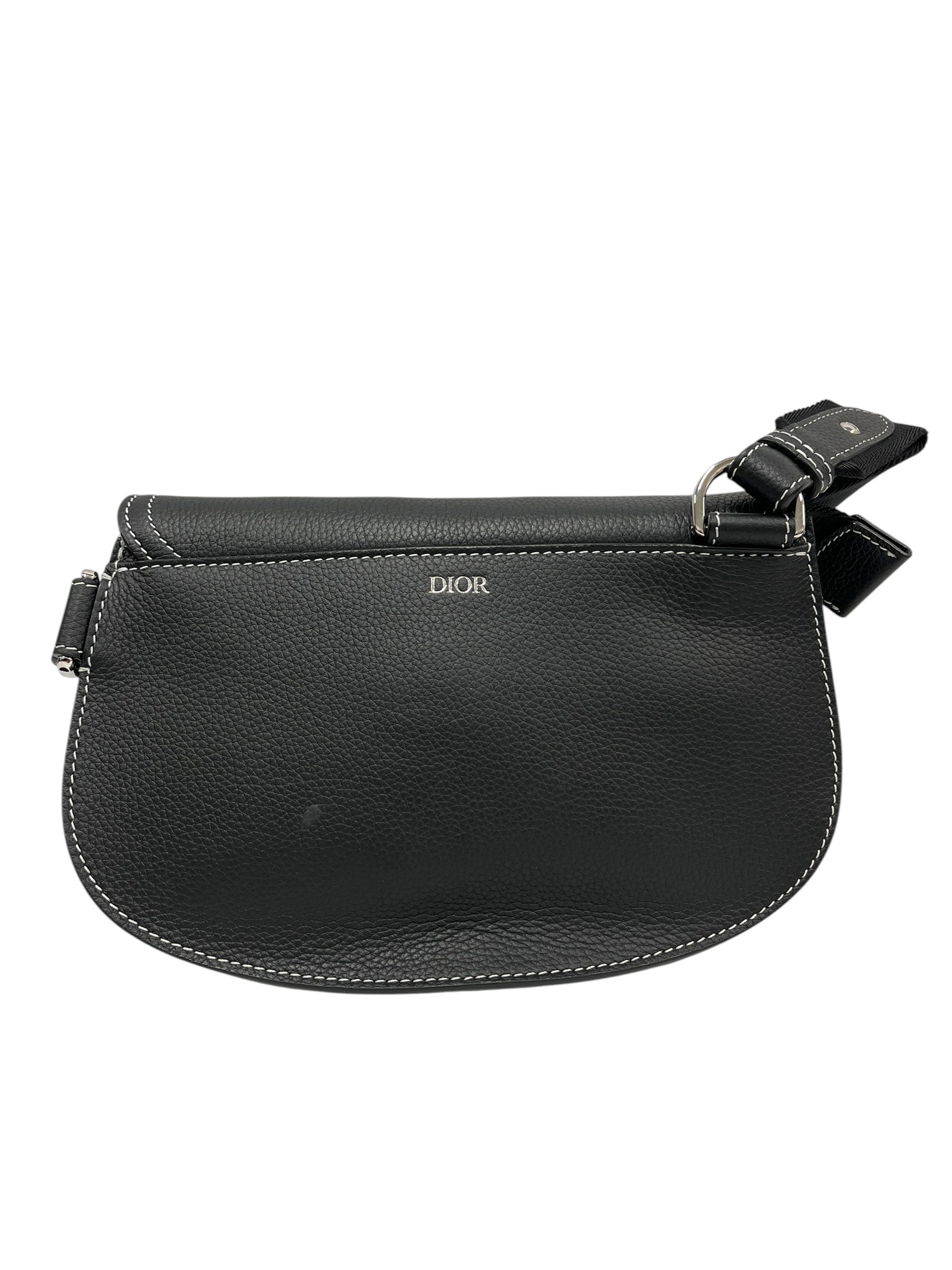 Christian Dior/Cross Body Bag/Leather/BLK/Saddle Bag view 2
